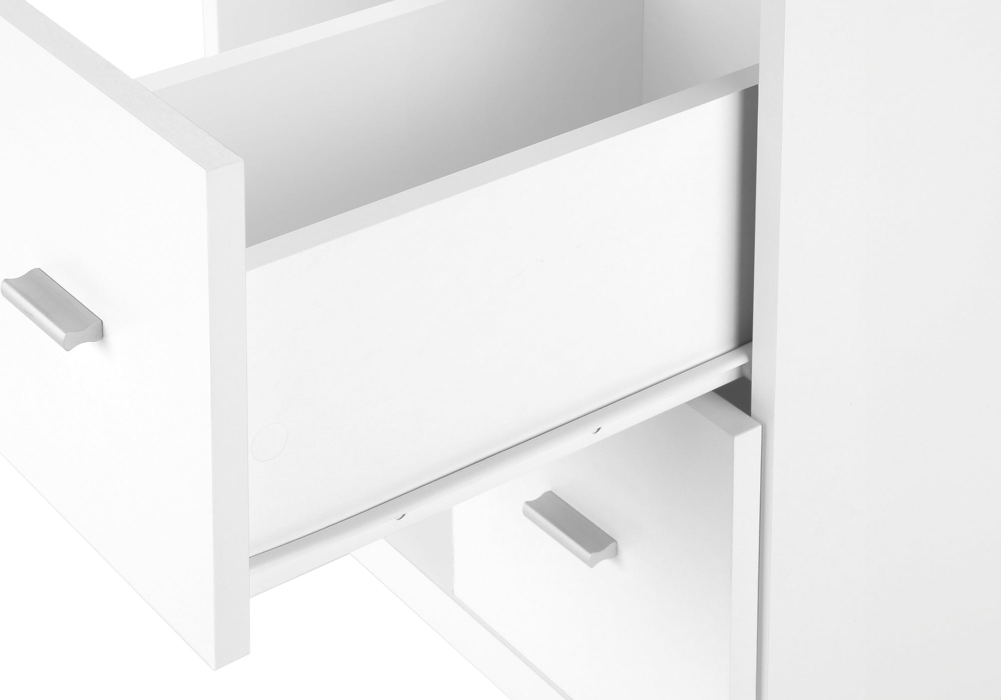 Office Cabinet - White With 2 Drawers On Castors-Computer Desk-DECOROLALA