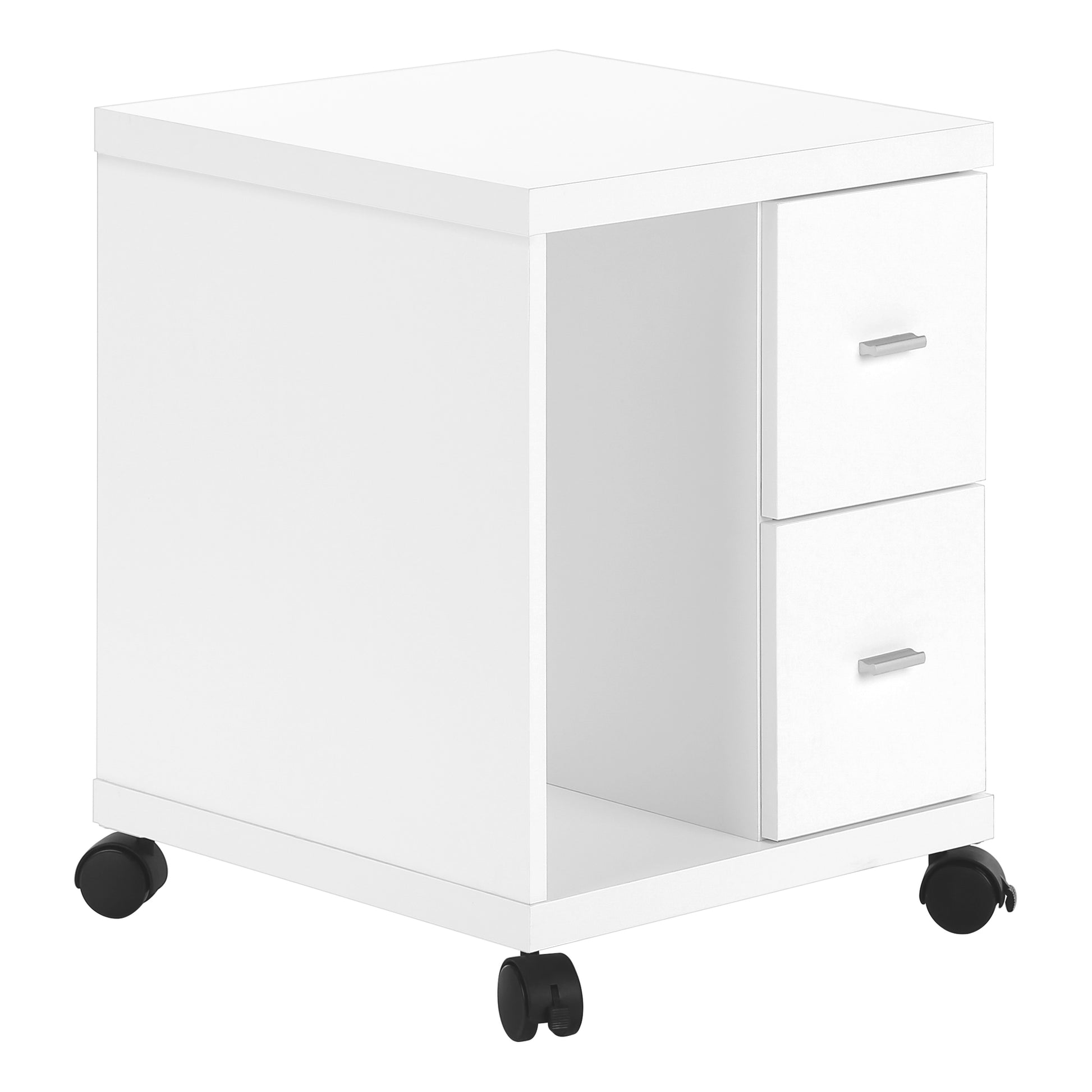 Office Cabinet - White With 2 Drawers On Castors-Computer Desk-DECOROLALA