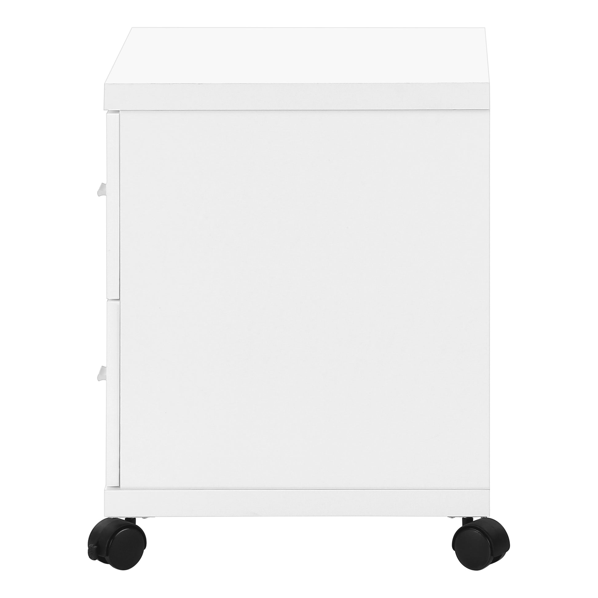 Office Cabinet - White With 2 Drawers On Castors-Computer Desk-DECOROLALA