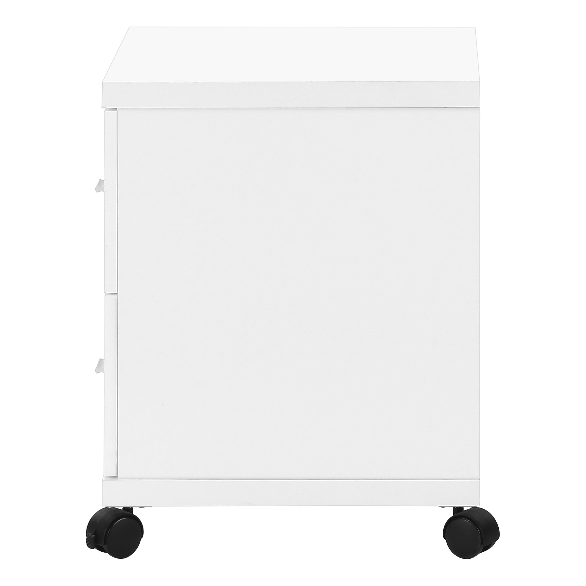 Office Cabinet - White With 2 Drawers On Castors-Computer Desk-DECOROLALA