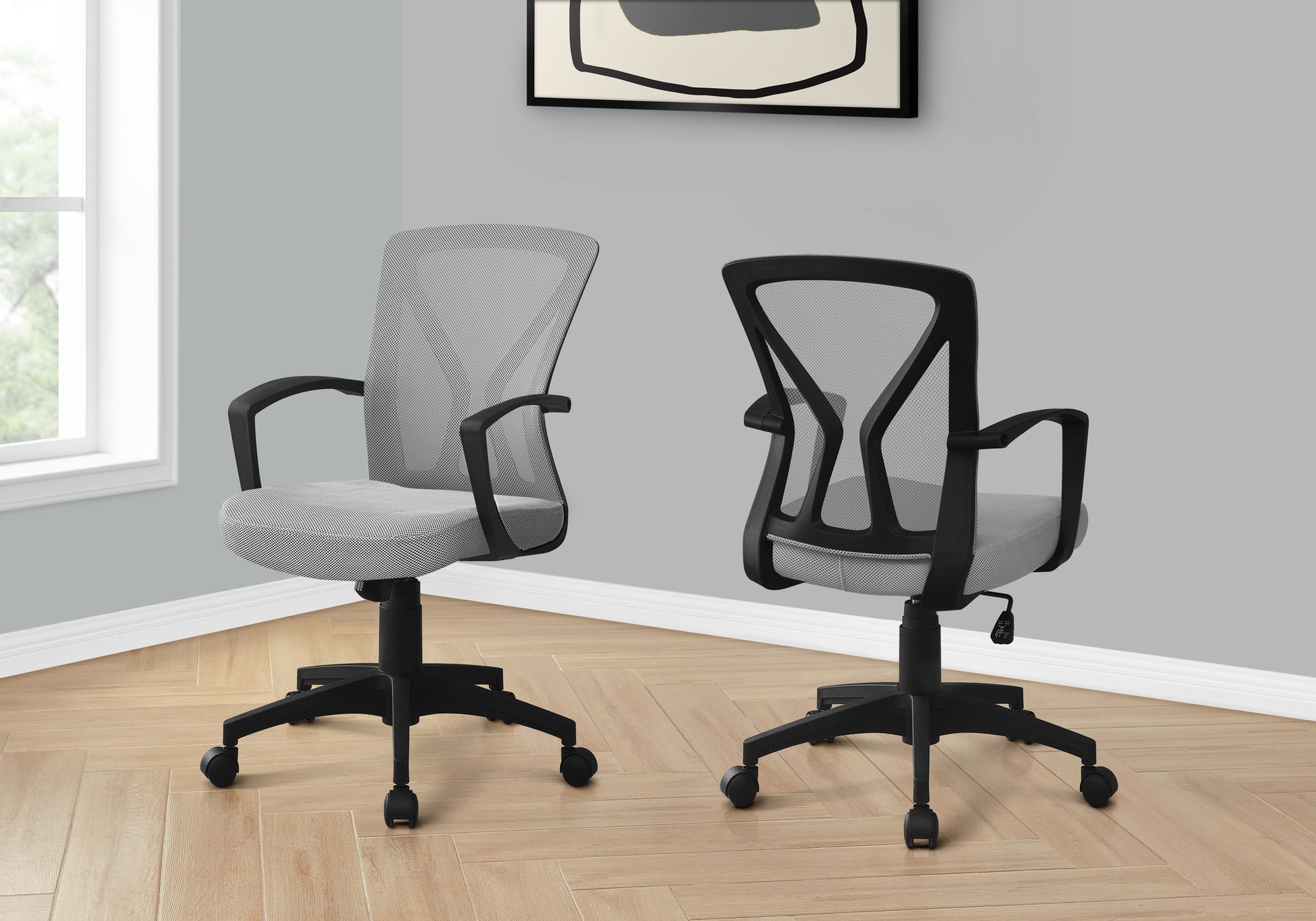 Office Chair - Black / Black Base On Castors-Bookshelf-DECOROLALA