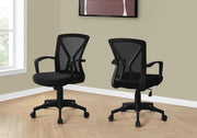 Office Chair - Black / Black Base On Castors-Bookshelf-DECOROLALA