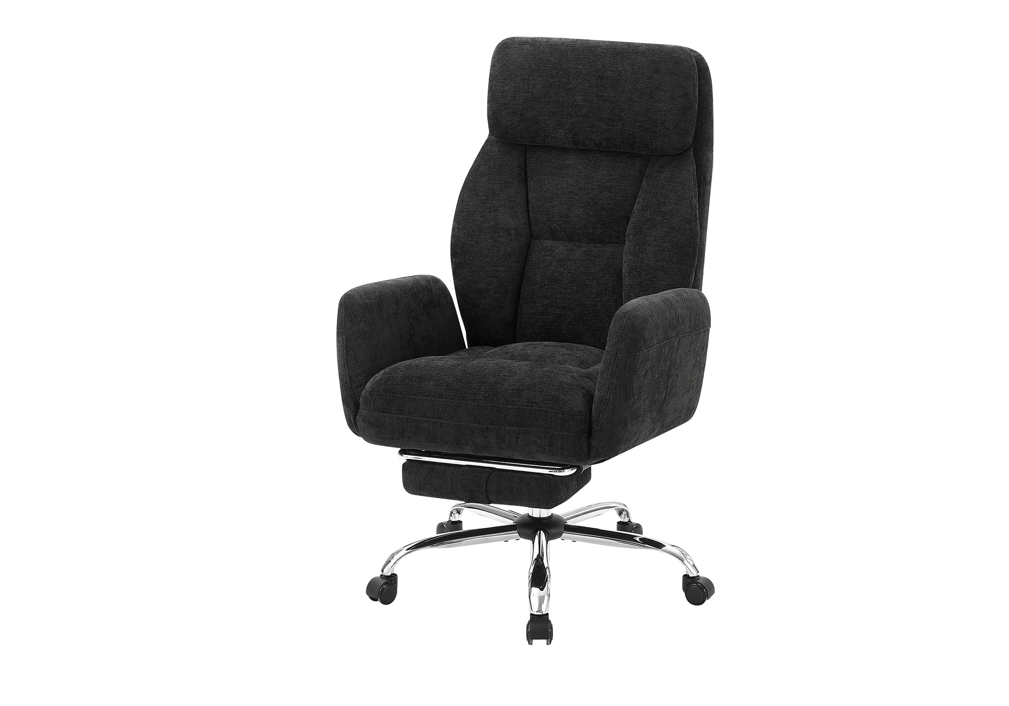 Office Chair Black Fabric Ergonomic Adjustable-DECOROLALA