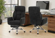 Office Chair Black Fabric Ergonomic Adjustable-DECOROLALA