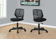 Office Chair - Black Juvenile / Black Base On Castors-Office Chair-DECOROLALA