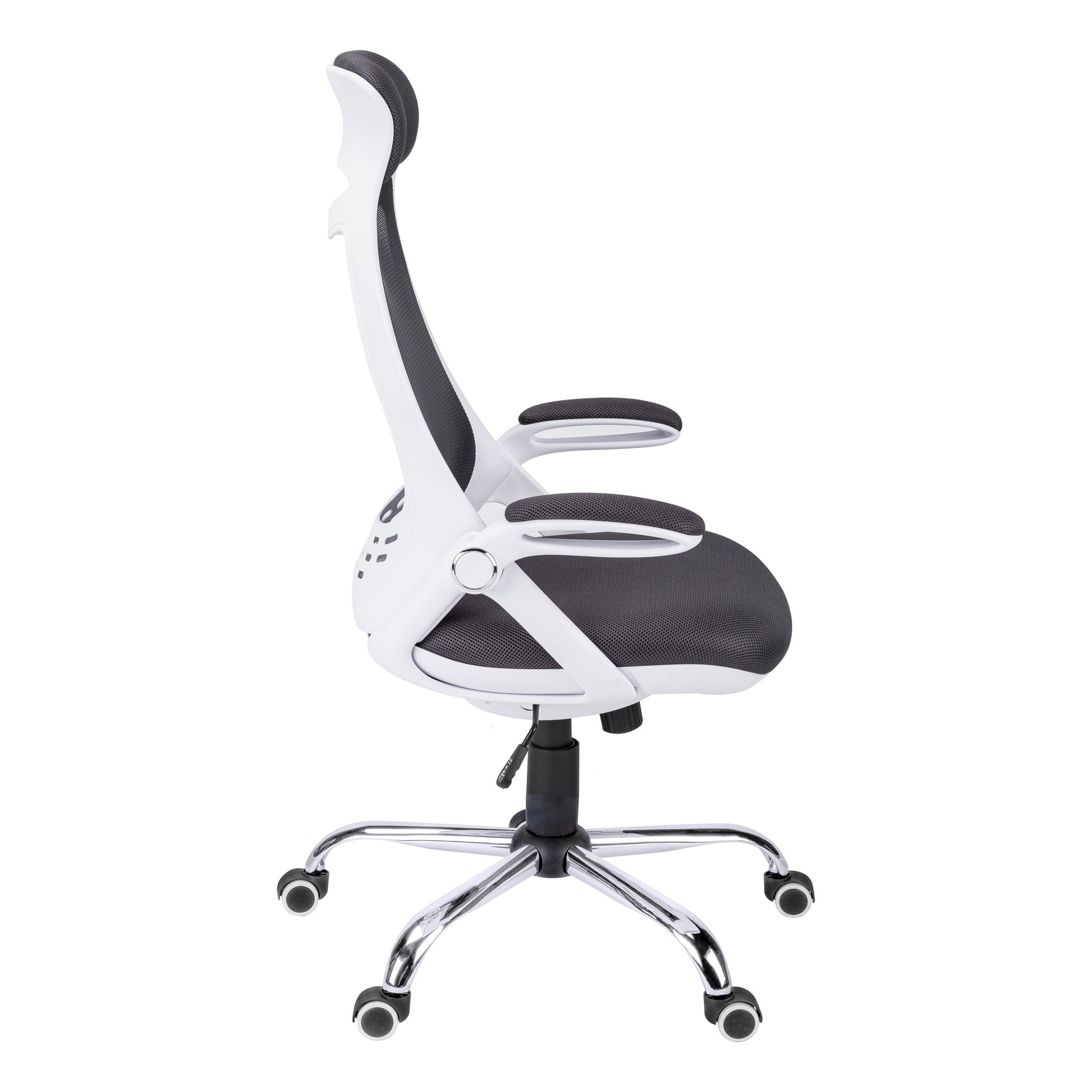 Office Chair - Black Mesh / Chrome High-Back Executive-Computer Desk-DECOROLALA