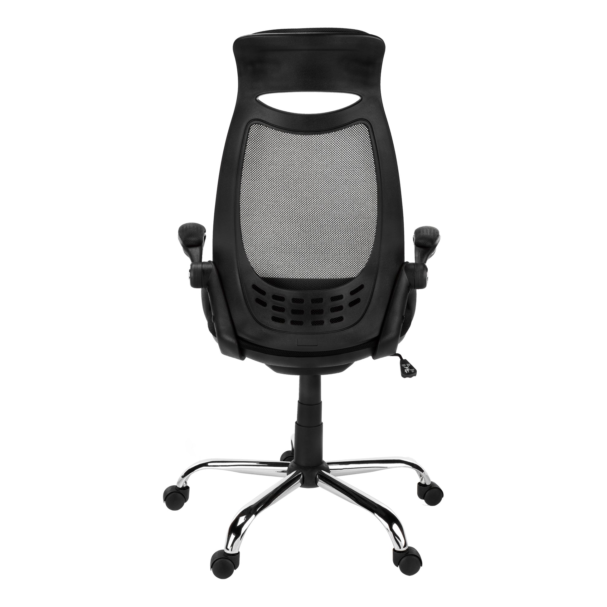 Office Chair - Black Mesh / Chrome High-Back Executive-Computer Desk-DECOROLALA