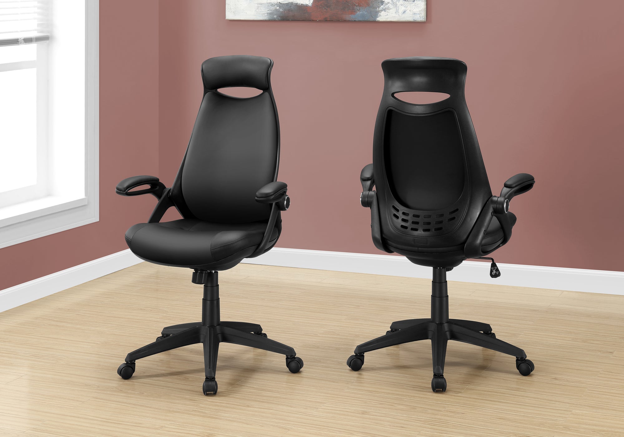 Office Chair - Black Mesh / Chrome High-Back Executive-Computer Desk-DECOROLALA