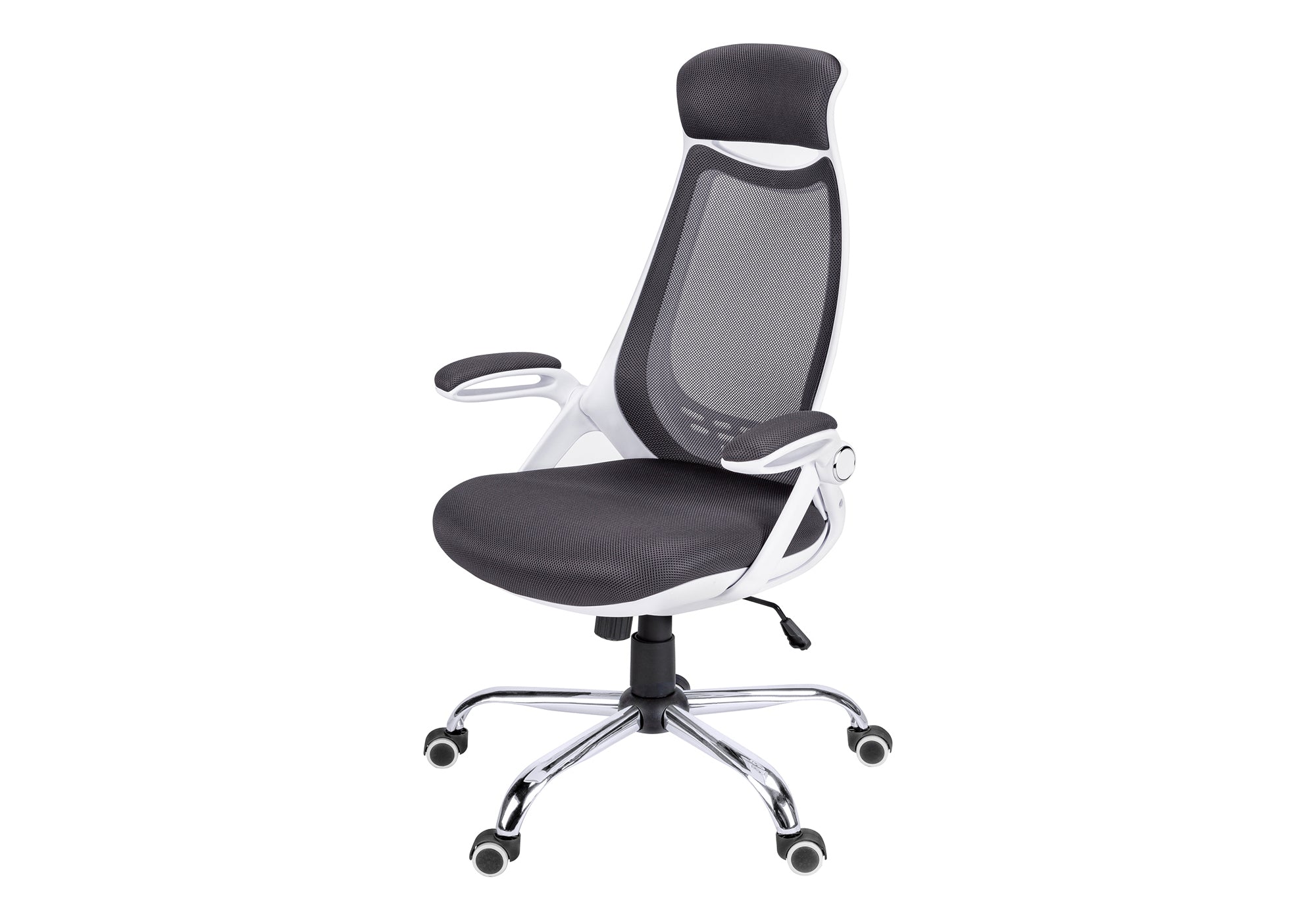 Office Chair - Black Mesh / Chrome High-Back Executive-Computer Desk-DECOROLALA
