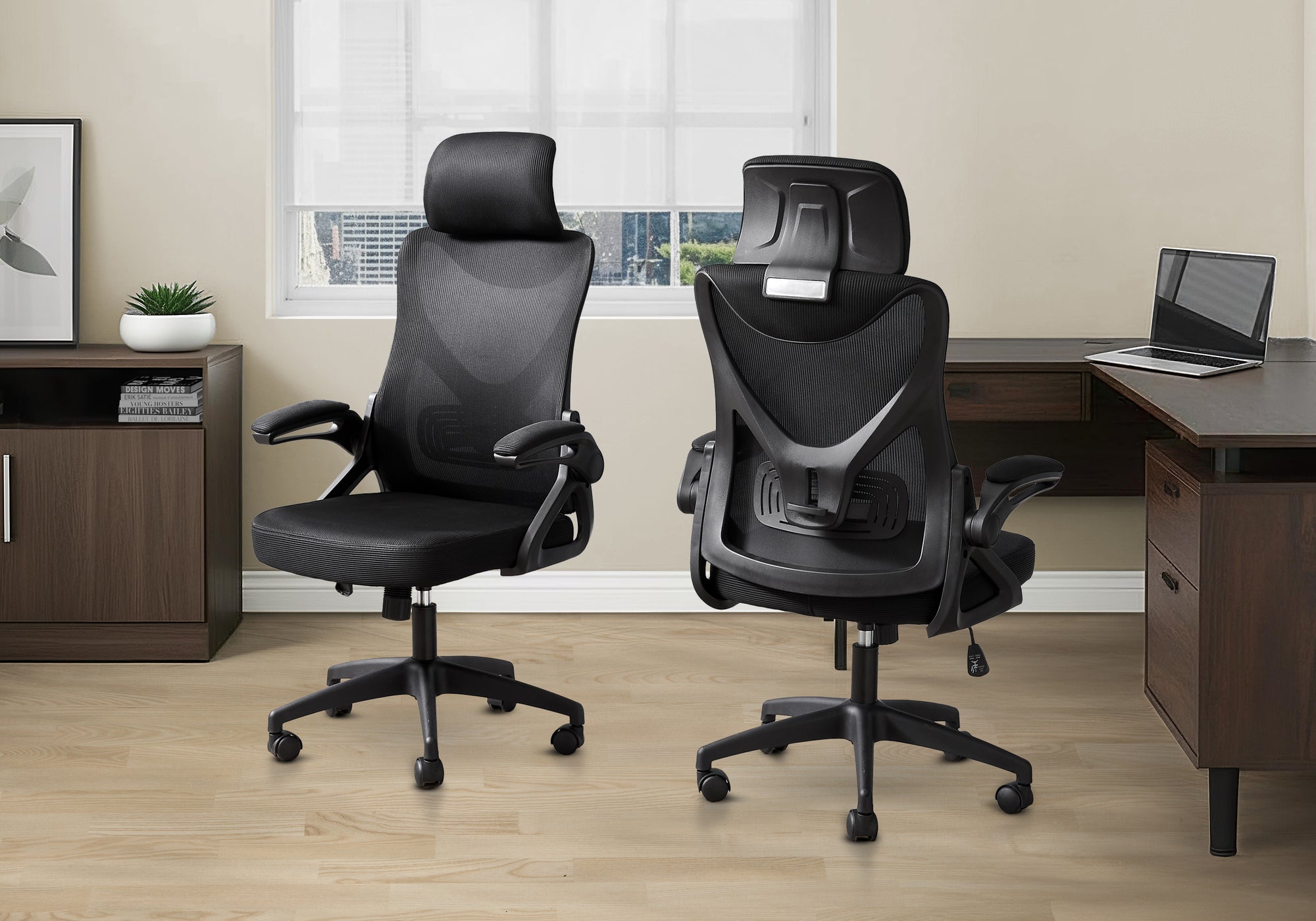 Office Chair Black Mesh High Back Adjustable-Office Chair-DECOROLALA