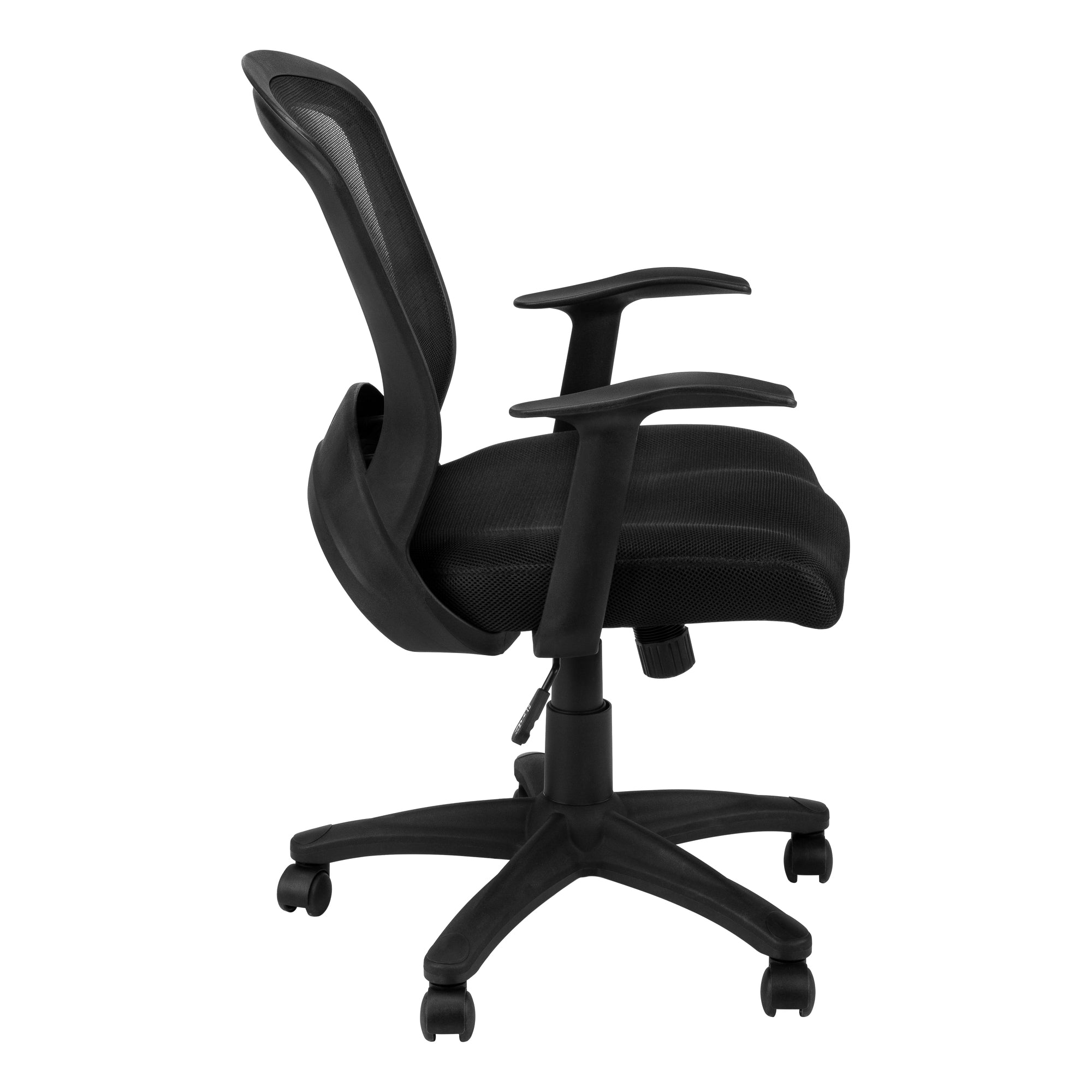 Office Chair Black Mesh Mid-Back Ergonomic Swivel-Computer Desk-DECOROLALA