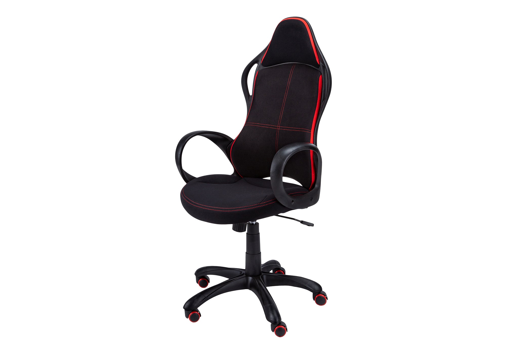 Office Chair - Black / Red Fabric / Multi Position-Office Chair-DECOROLALA