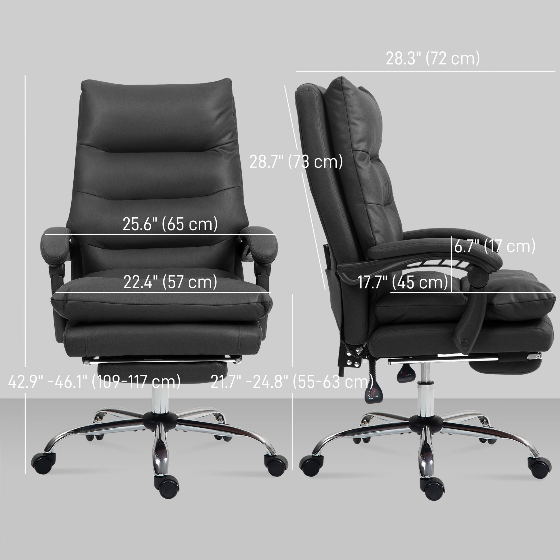 Office Chair Massage Reclining Black-DECOROLALA