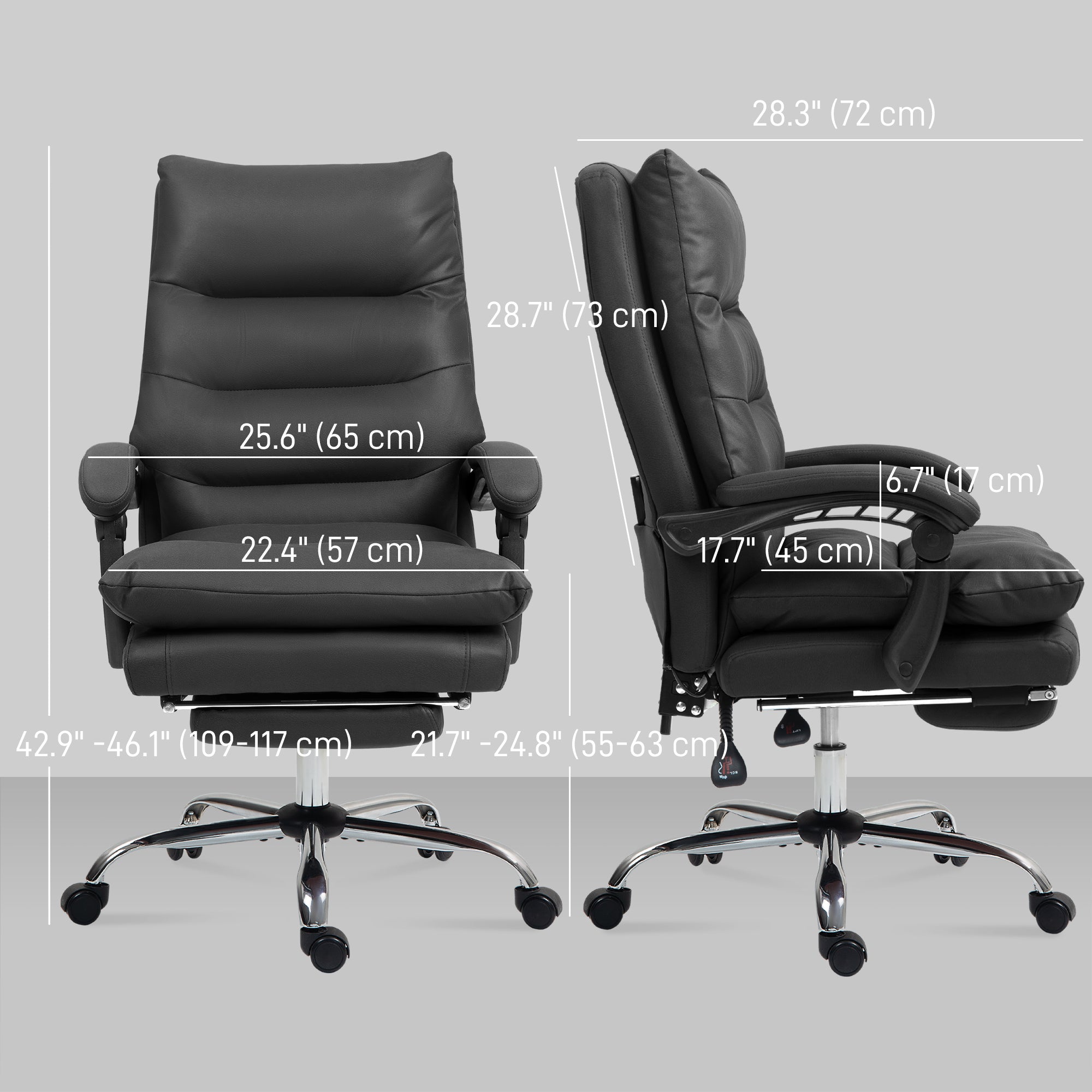 Office Chair Massage Reclining Black-DECOROLALA