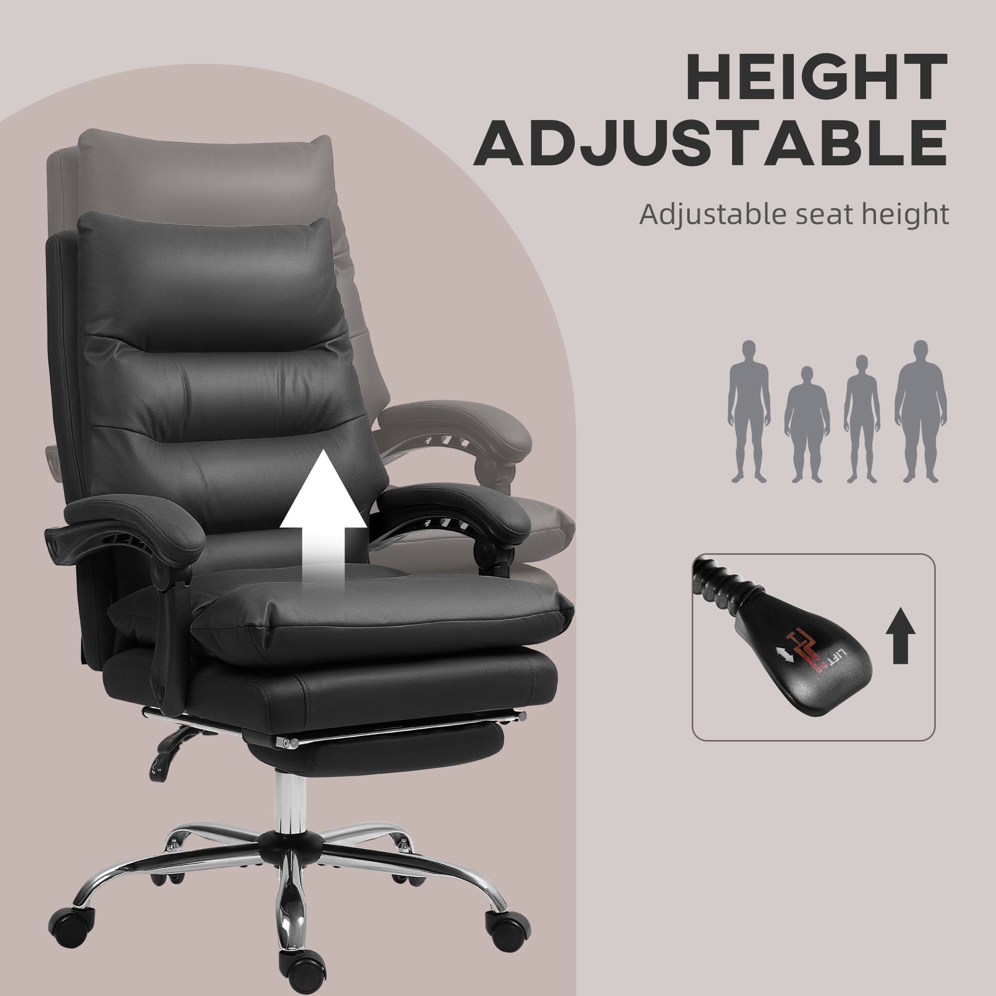 Office Chair Massage Reclining Black-DECOROLALA