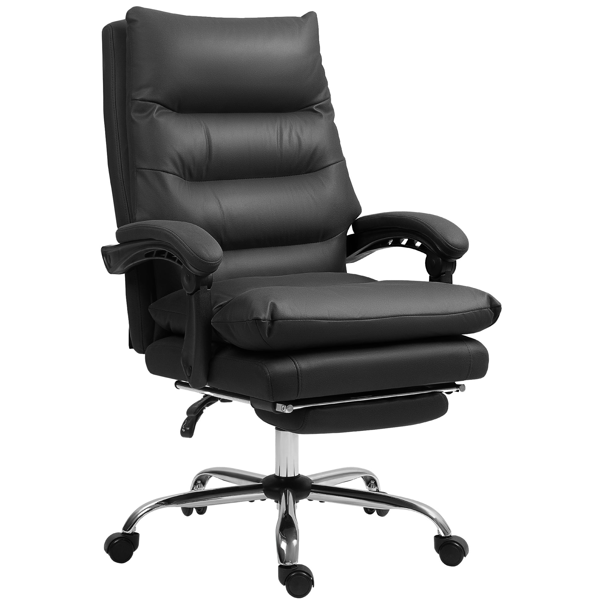 Office Chair Massage Reclining Black-DECOROLALA