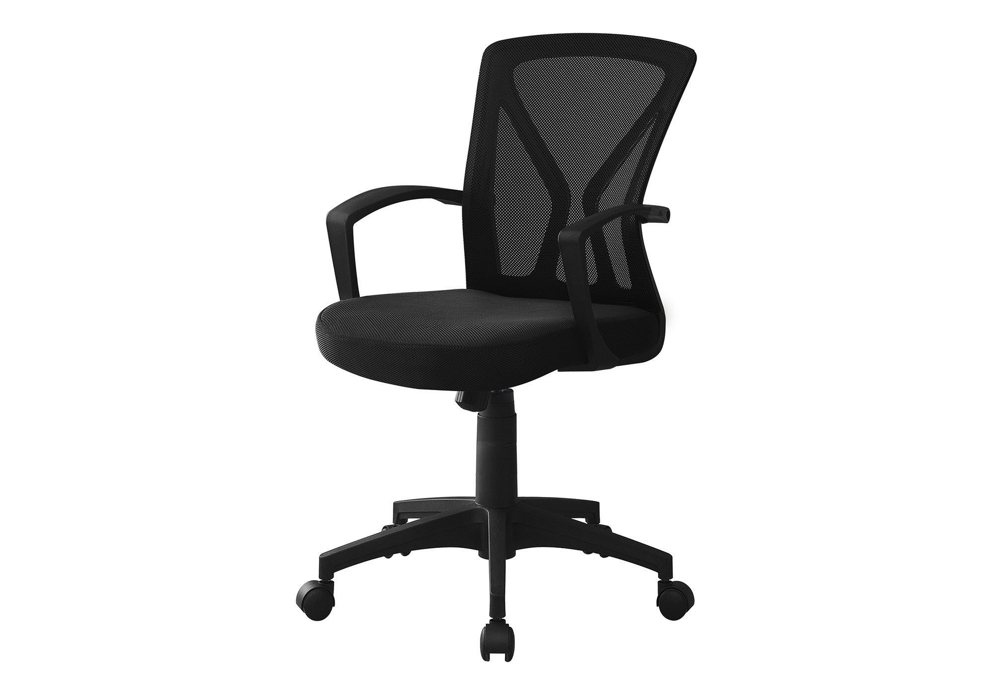 Office Chair Mid-Back Black Mesh Adjustable-Bookshelf-DECOROLALA