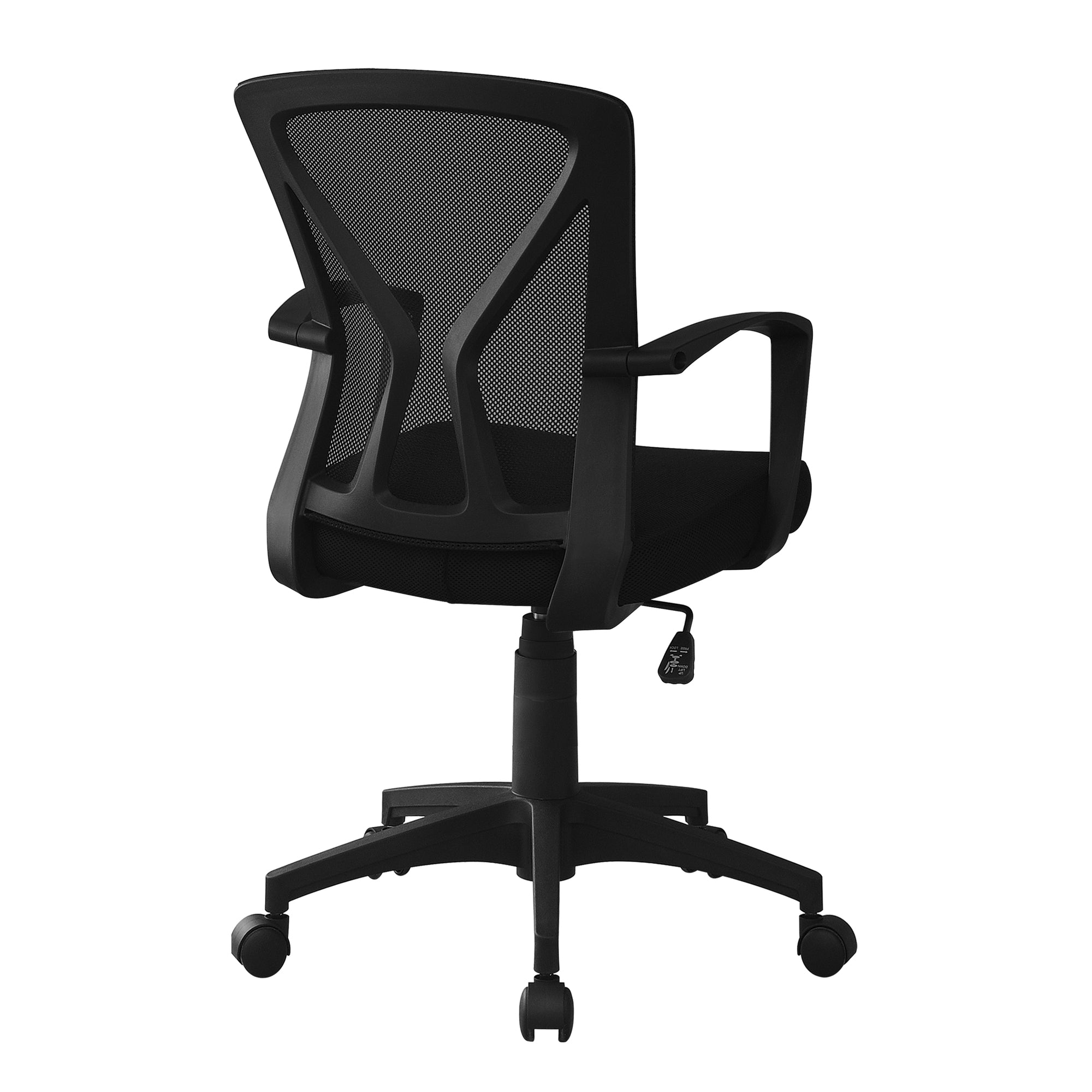 Office Chair Mid-Back Black Mesh Adjustable-Bookshelf-DECOROLALA