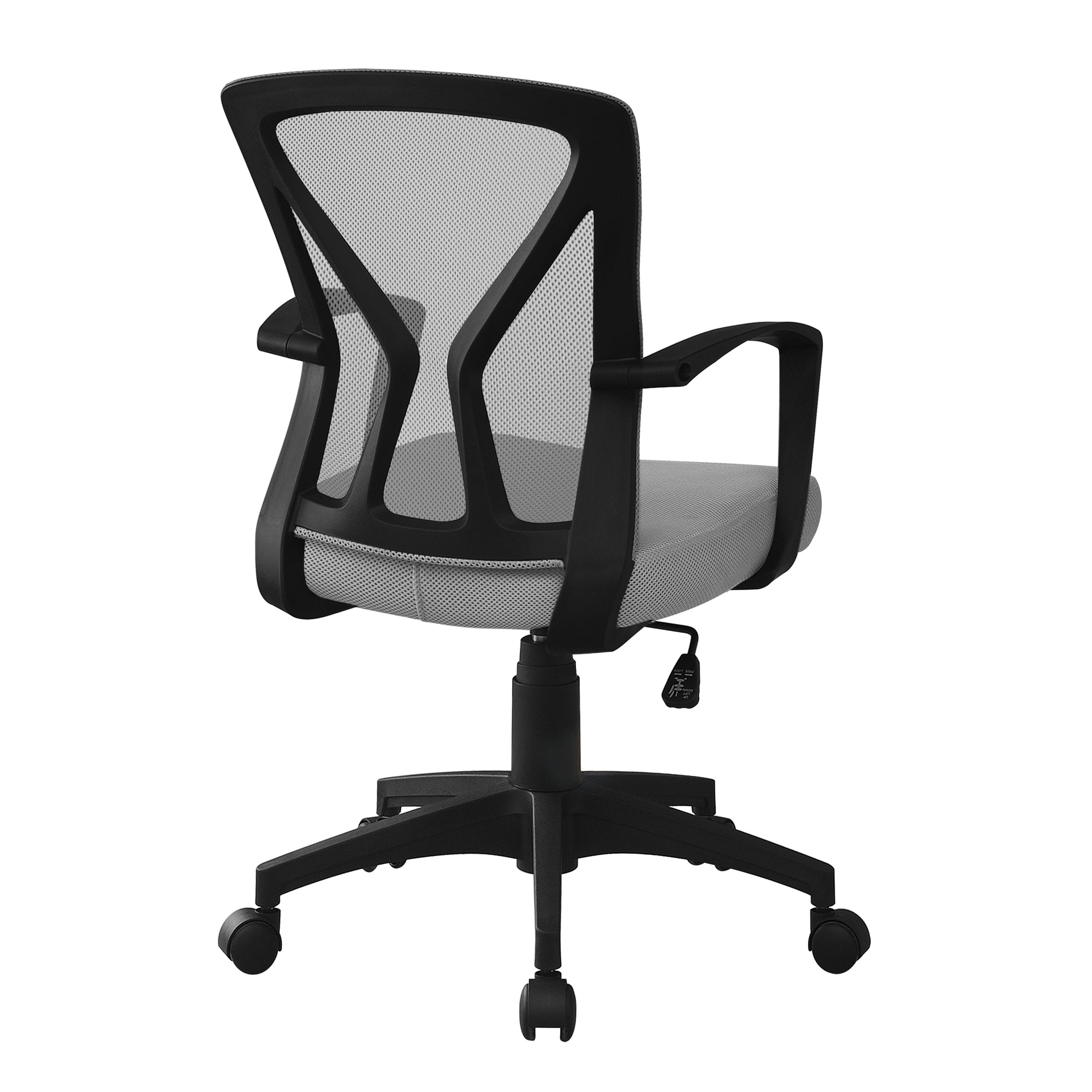 Office Chair Mid-Back Black Mesh Adjustable-Bookshelf-DECOROLALA