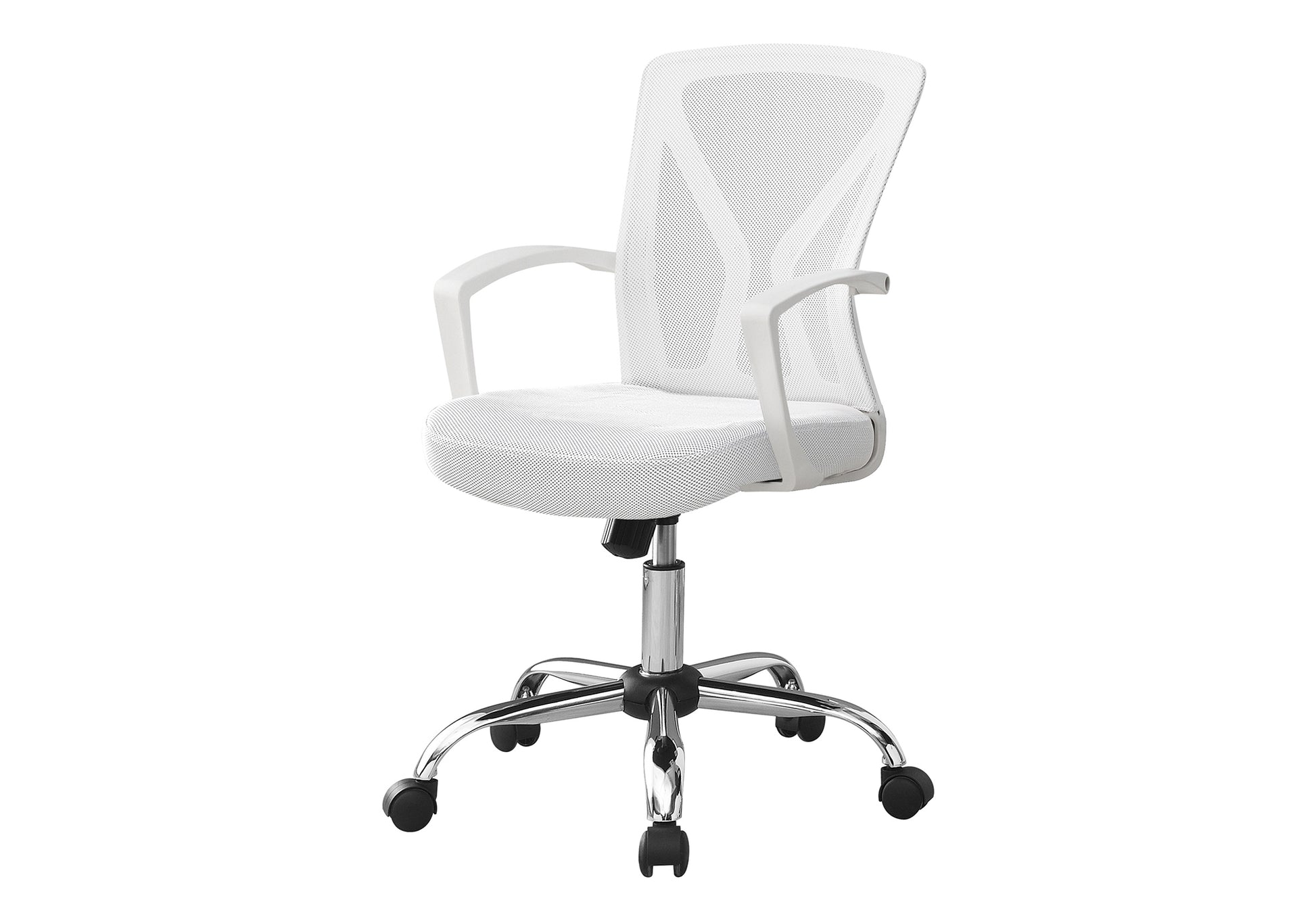 Office Chair Mid-Back Black Mesh Chrome Base-Computer Desk-DECOROLALA