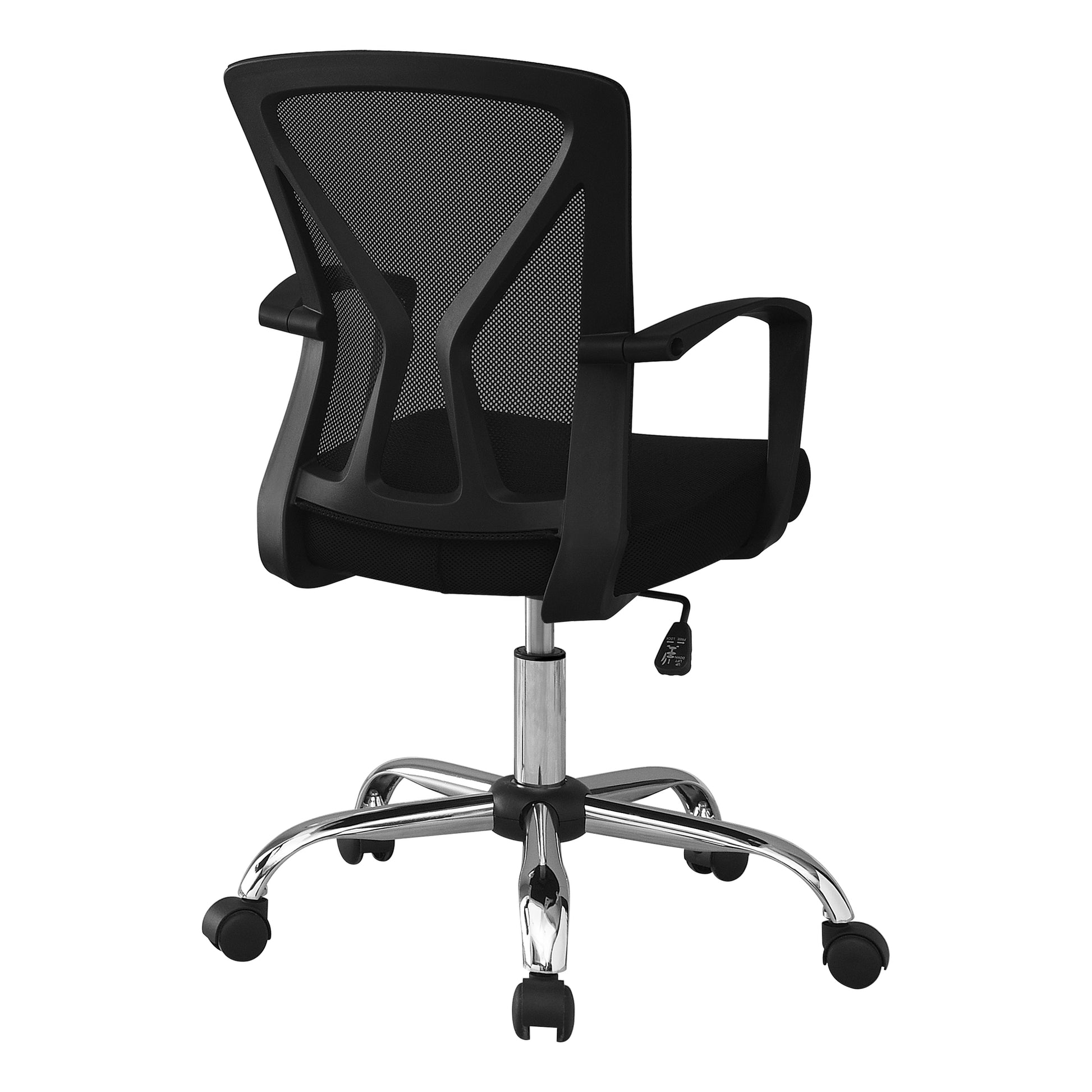 Office Chair Mid-Back Black Mesh Chrome Base-Computer Desk-DECOROLALA