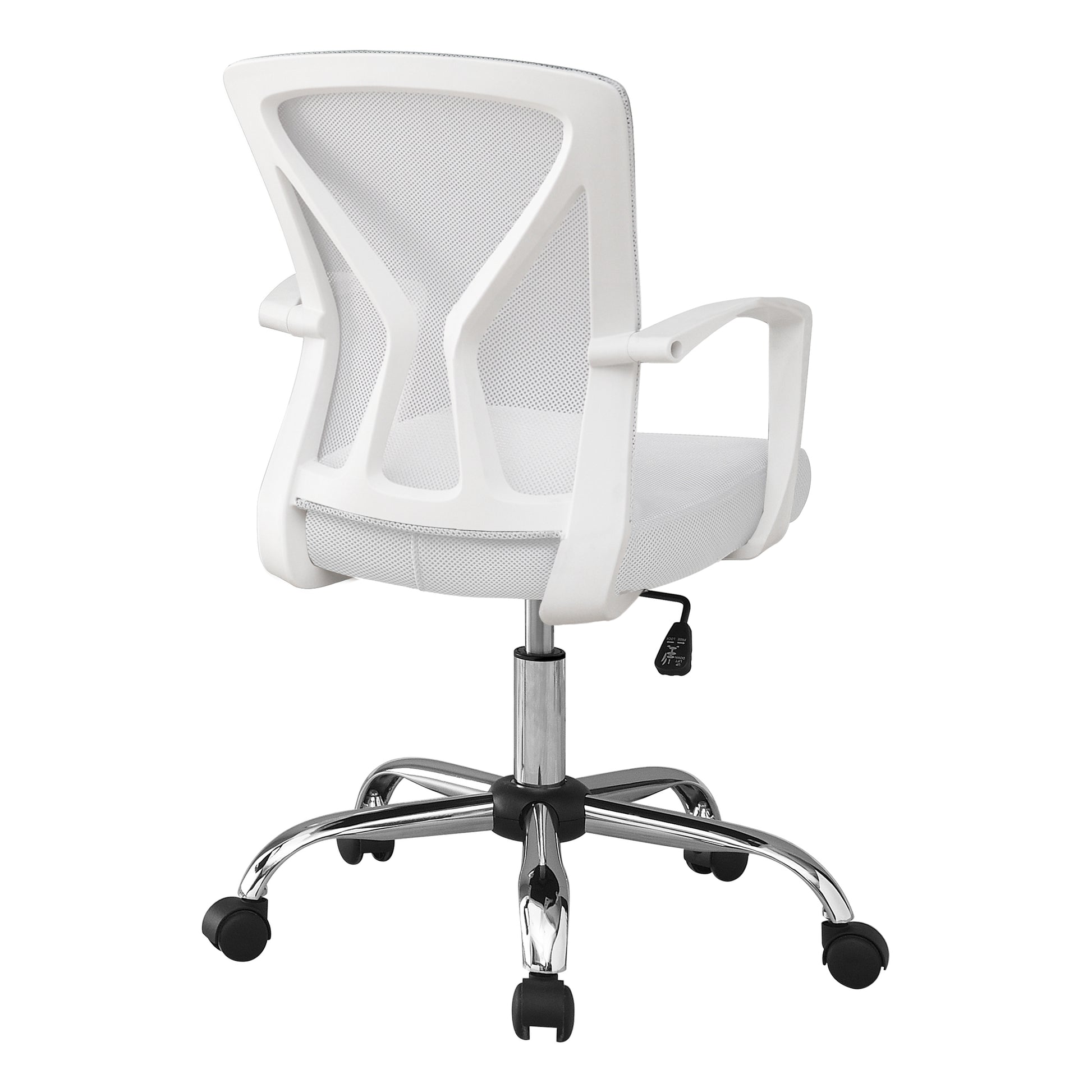 Office Chair Mid-Back Black Mesh Chrome Base-Computer Desk-DECOROLALA