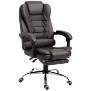 Office Chair PU Leather Reclining Footrest Coffee-DECOROLALA