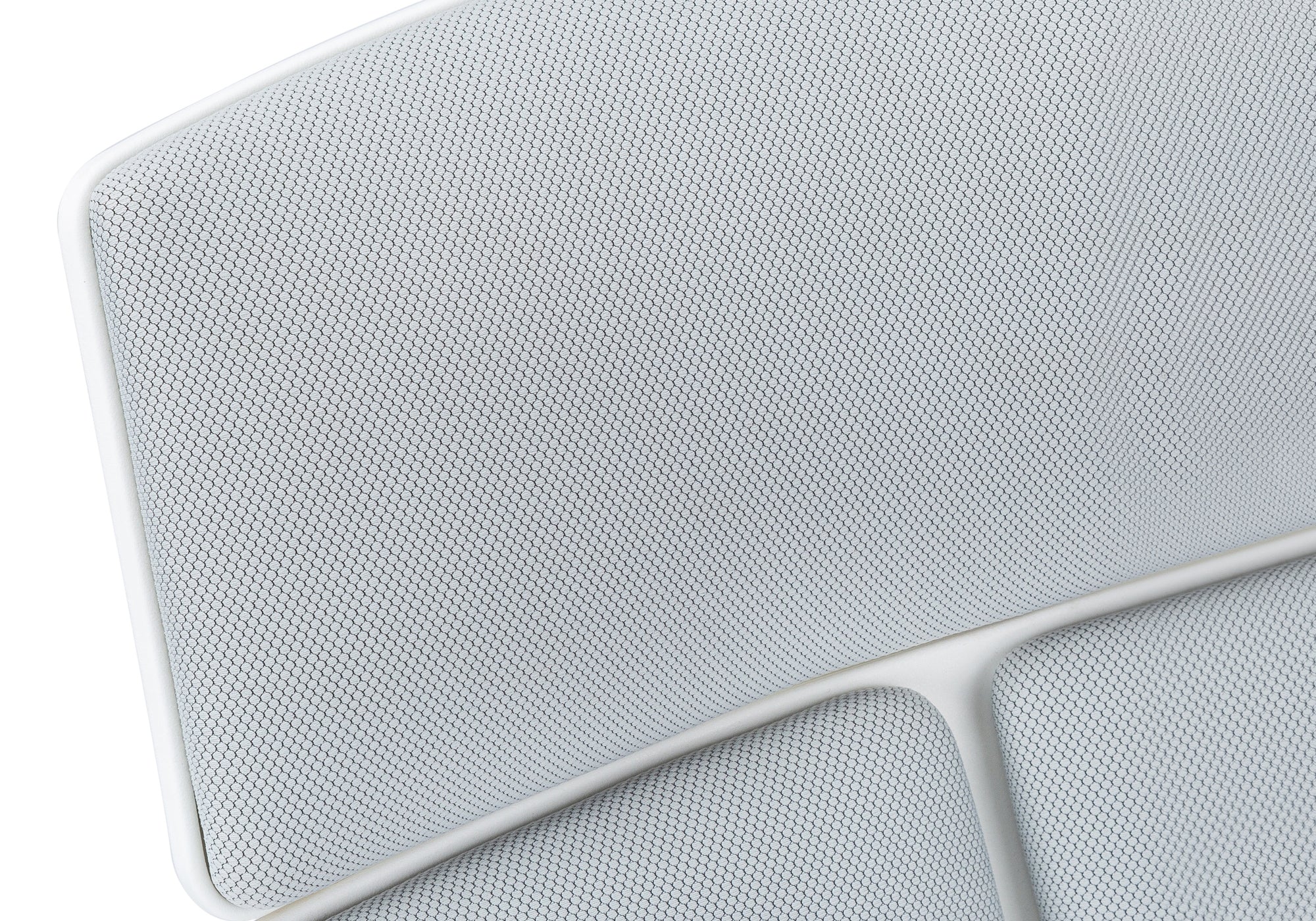 Office Chair - White / Grey Fabric / High Back Executive-Computer Desk-DECOROLALA