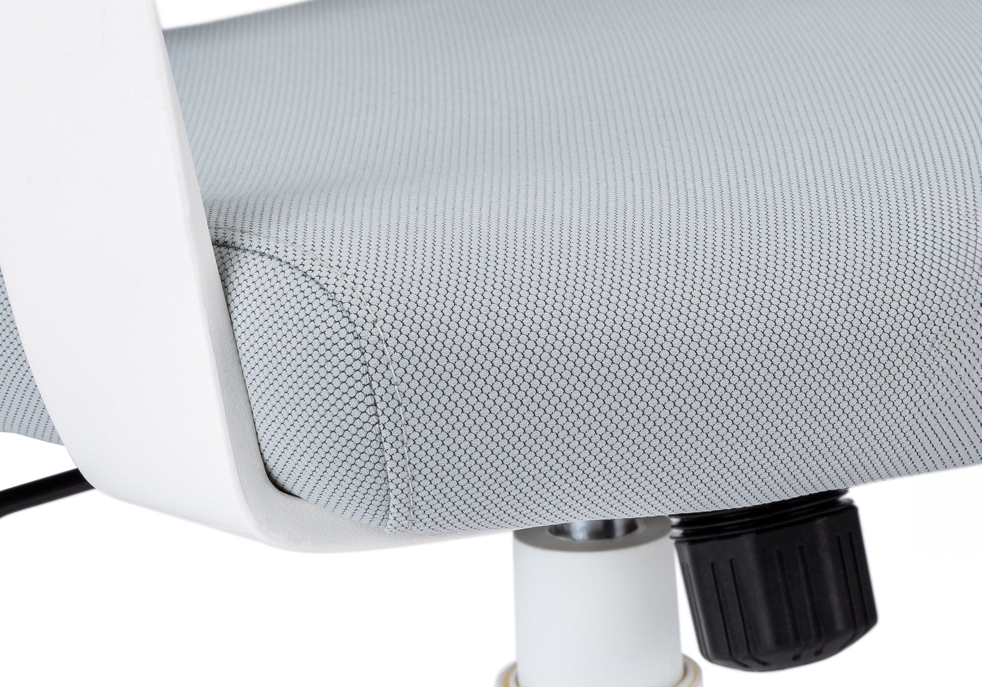 Office Chair - White / Grey Fabric / High Back Executive-Computer Desk-DECOROLALA