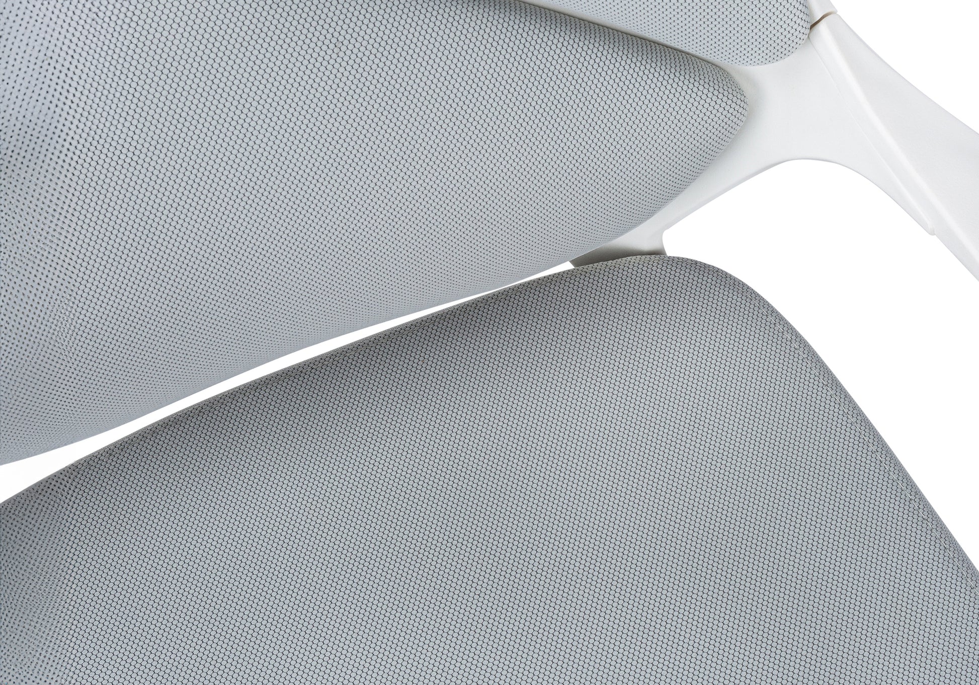 Office Chair - White / Grey Fabric / High Back Executive-Computer Desk-DECOROLALA