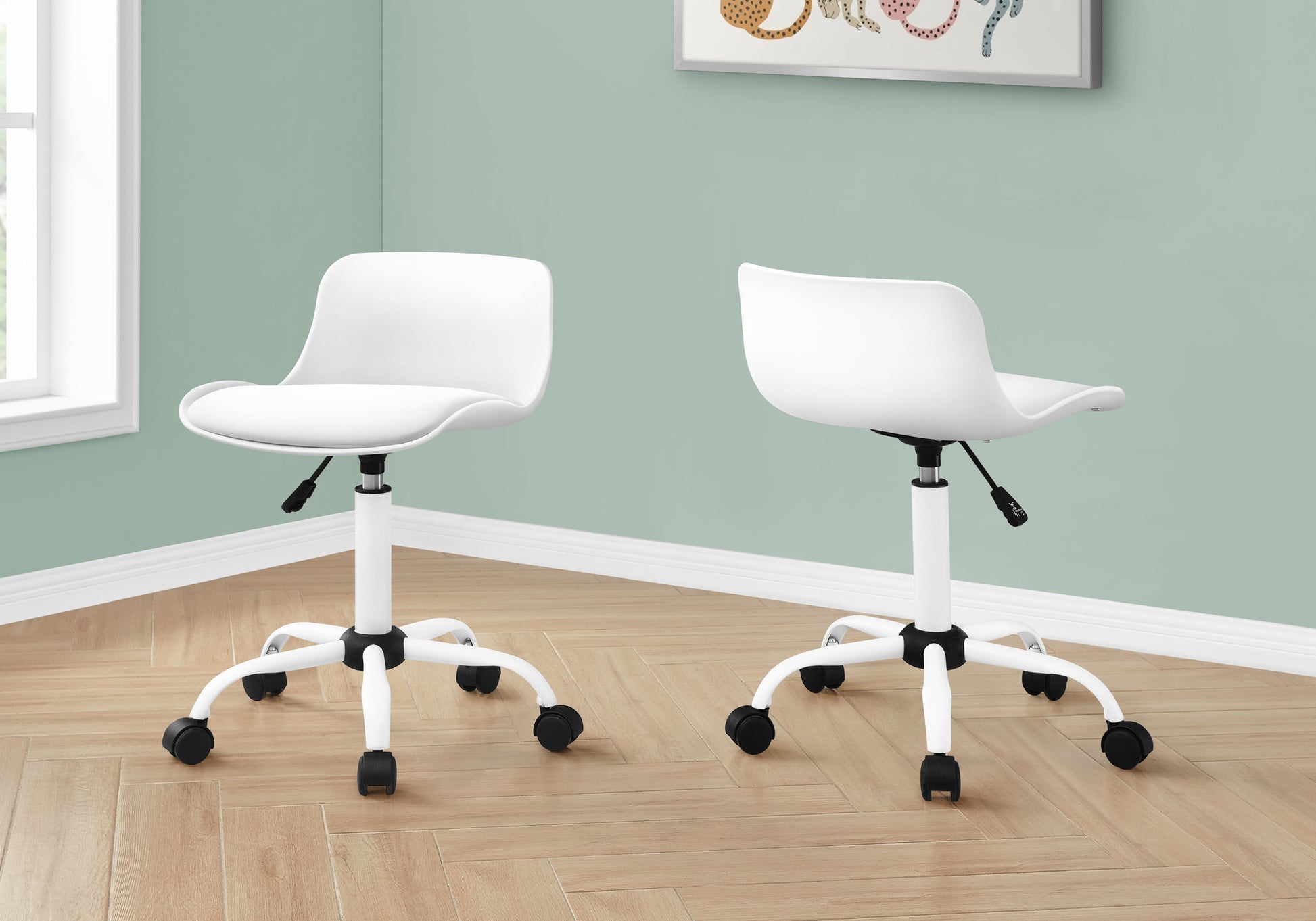Office Chair - White Juvenile / Multi-Position-Computer Desk-DECOROLALA