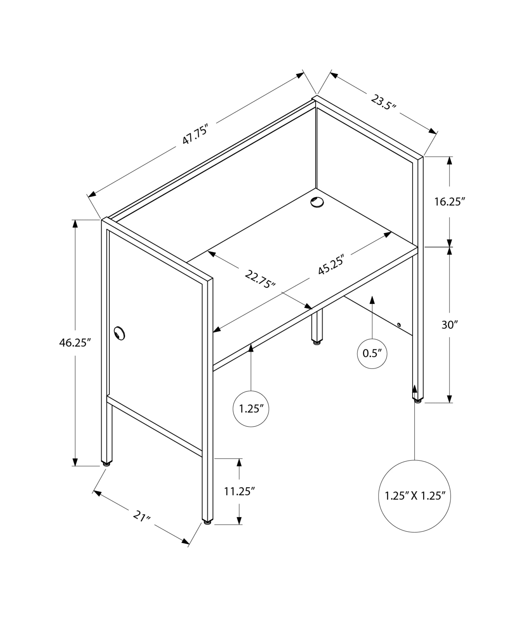 Office Cubicle - 48"L White/ Silver Commercial Grade Desk-Cubicle-DECOROLALA
