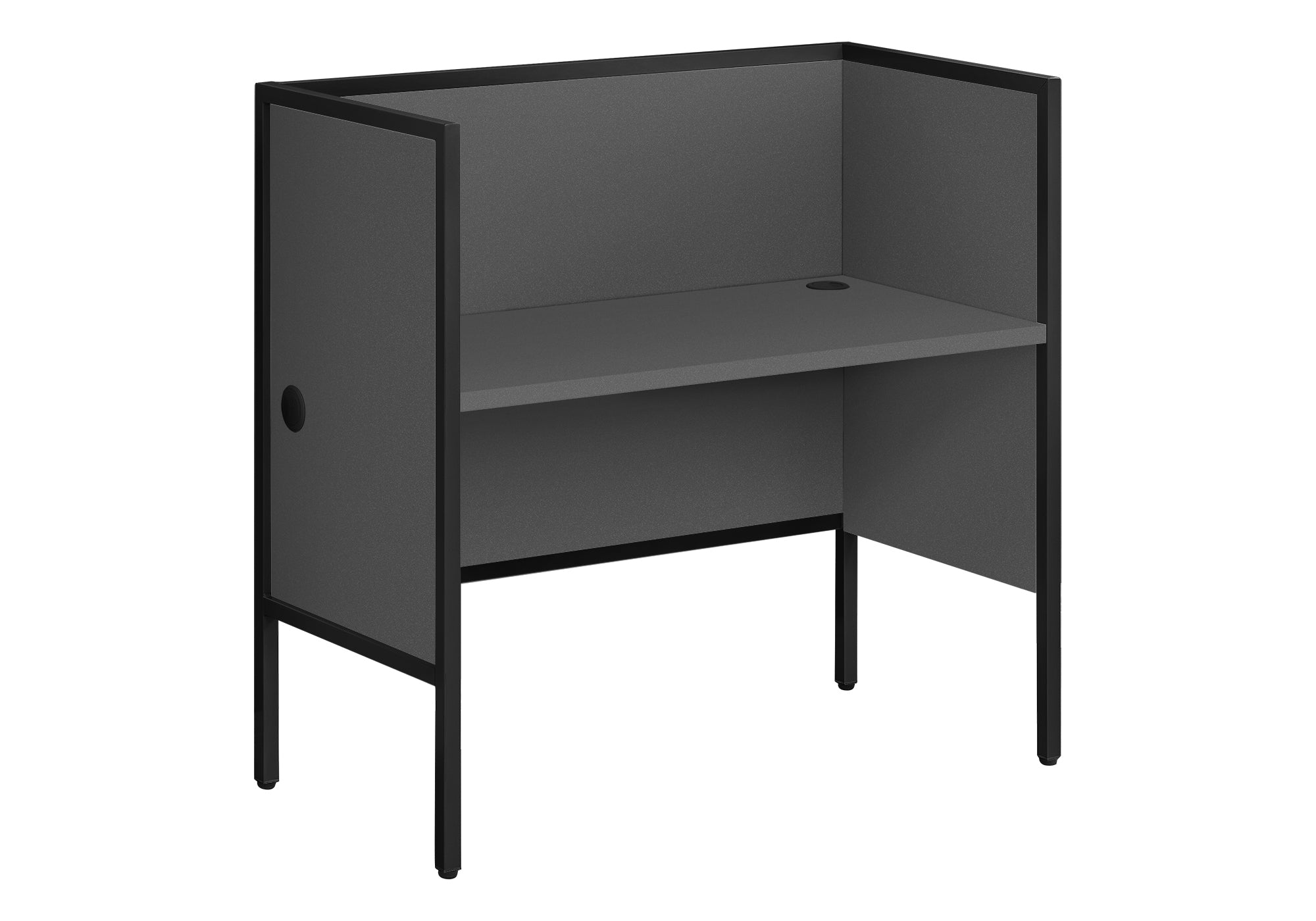 Office Cubicle 48"L White/Silver Commercial Desk-Cubicle-DECOROLALA