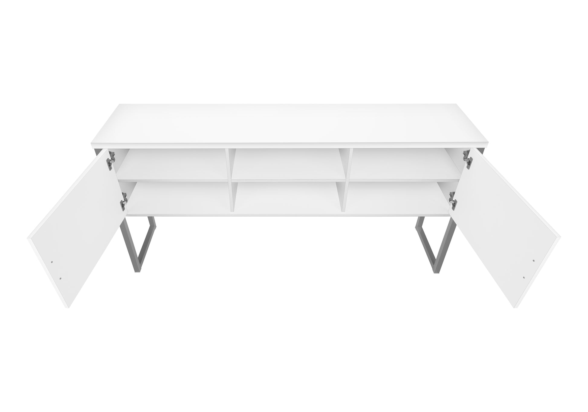 Office Hutch - 72"L White / Silver Commercial Grade-Credenza-DECOROLALA