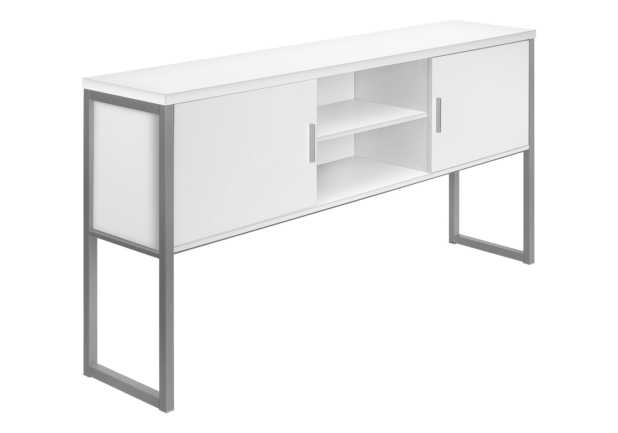 Office Hutch - 72"L White / Silver Commercial Grade-Credenza-DECOROLALA