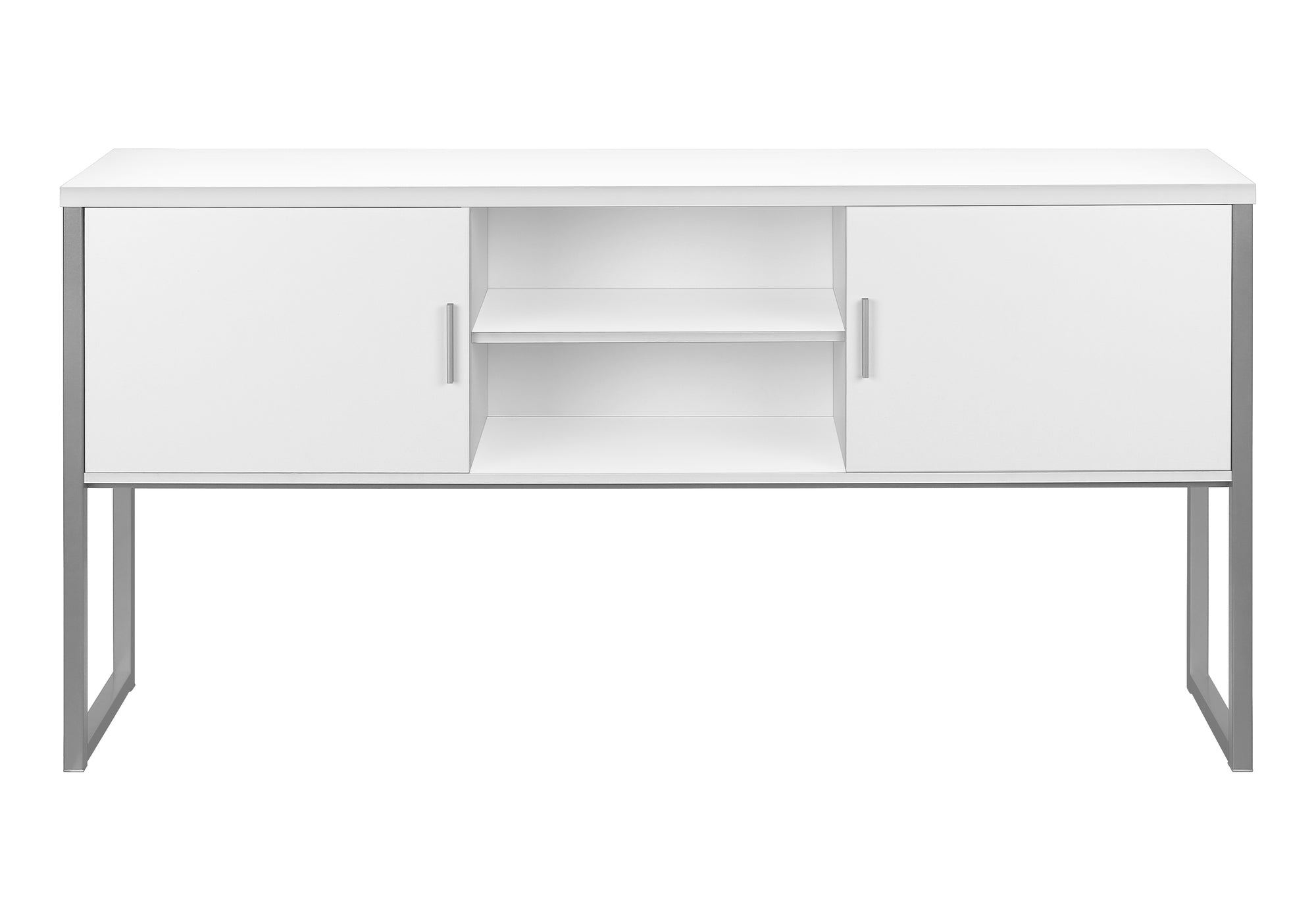 Office Hutch - 72"L White / Silver Commercial Grade-Credenza-DECOROLALA