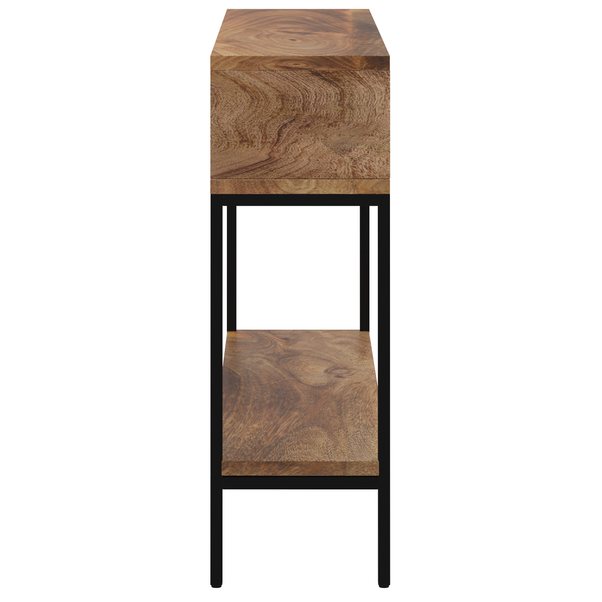 Ojas Console Table - Natural Burnt Mango Wood & Iron-DECOROLALA