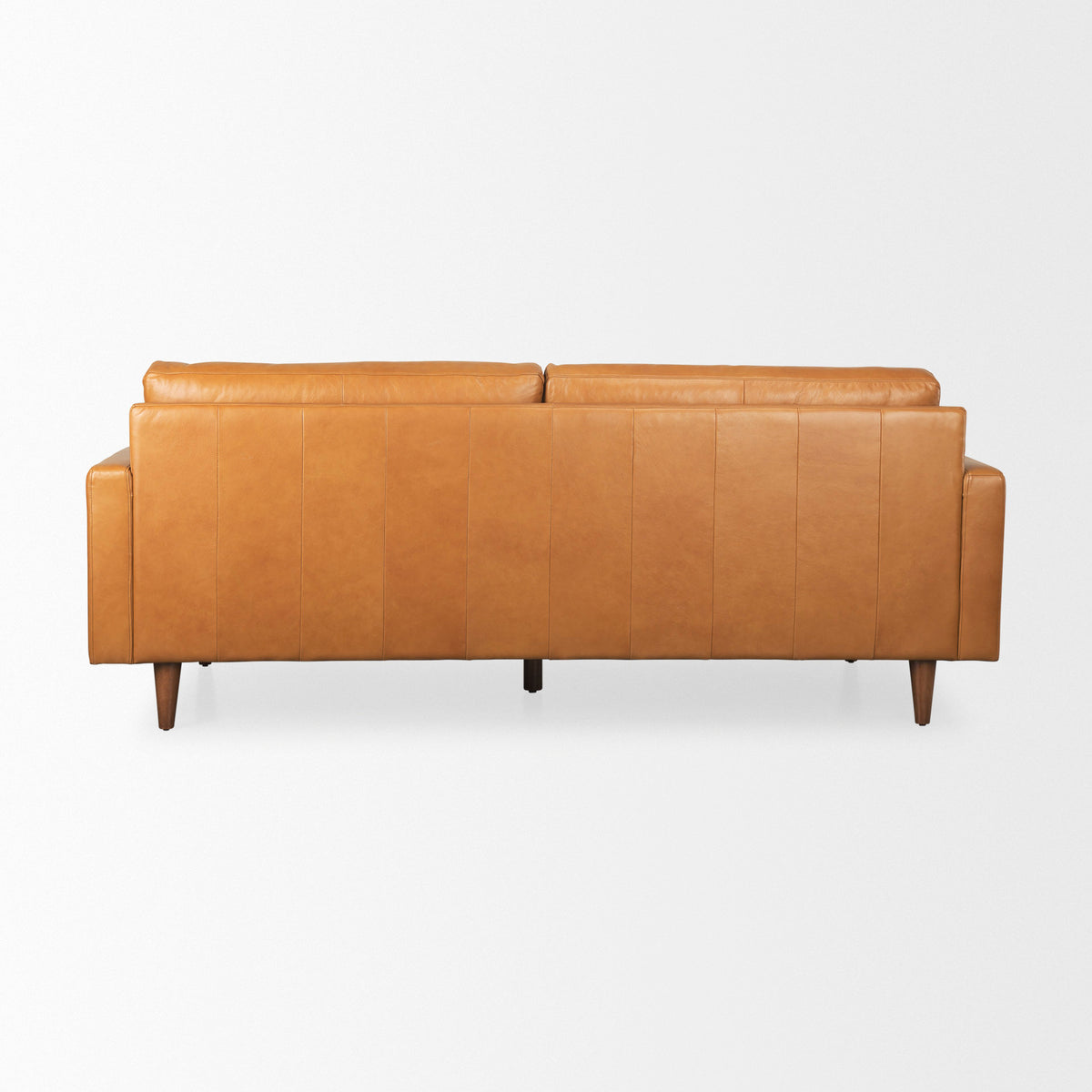 Olaf 88.2L x 37.8W x 35.0H Tan Leather Sofa-Sofa & Sectionals-DECOROLALA