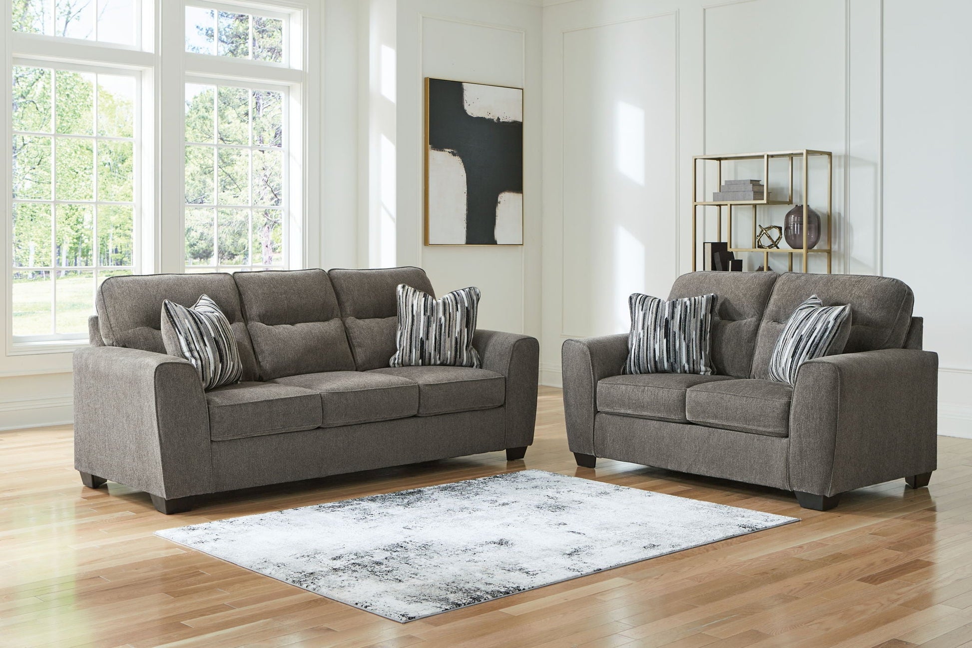 Olten Living Room Set - Mocha-Stationary Chair & Ottoman-DECOROLALA