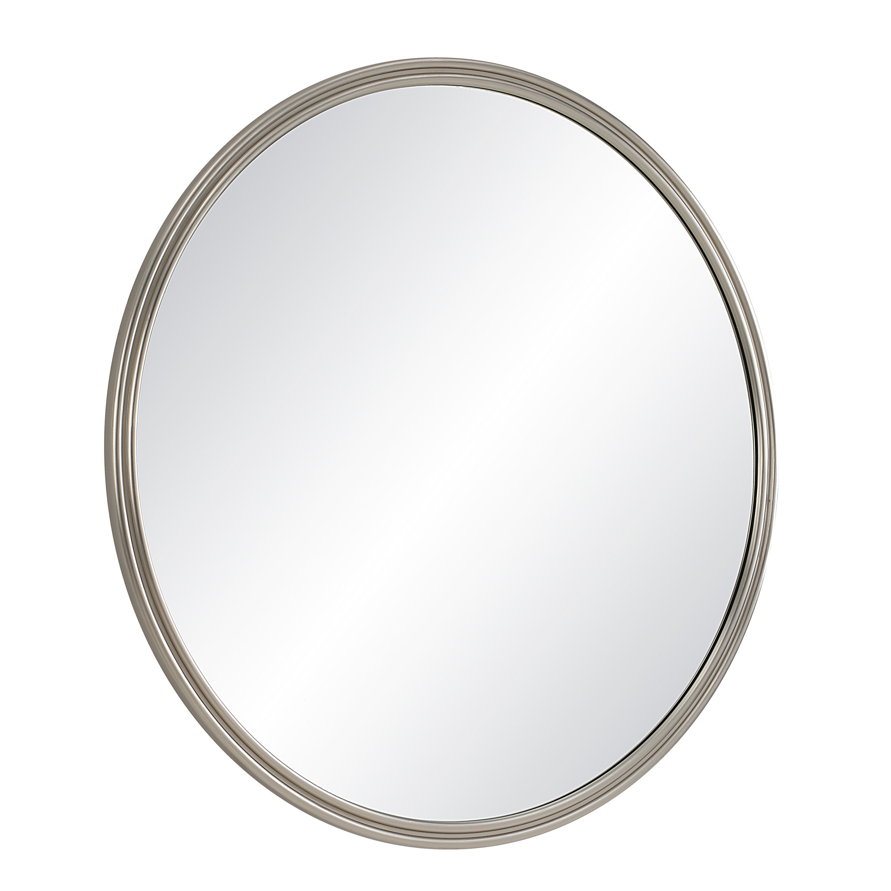 Oltimo 40" Tall Round Wall Mirror, Grey-Mirror-DECOROLALA