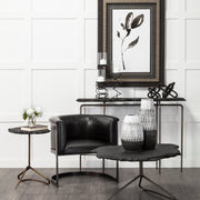 Omega II Medium Black Metal Stacked Ring Table Candle Holder-Table Candle Holders-DECOROLALA