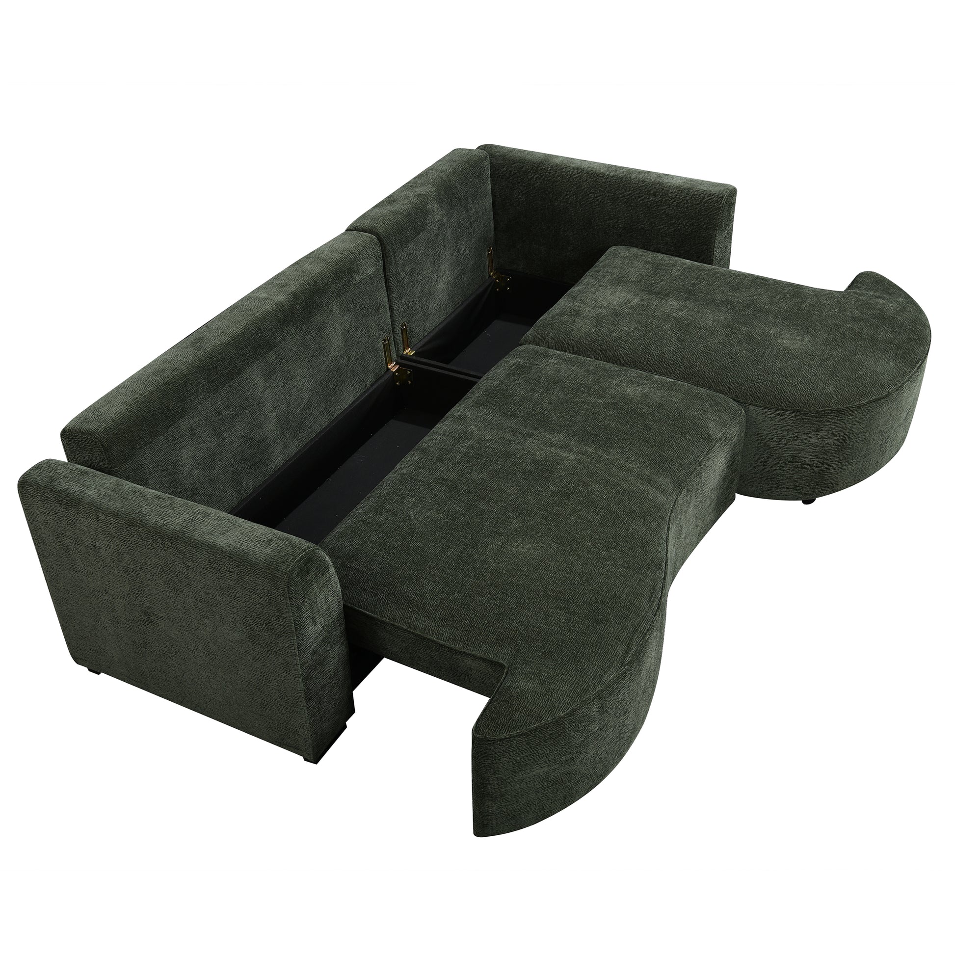 Ondo 98 in. Sleeper Sectional with Storage Chaise-Furniture > Sofas-DECOROLALA