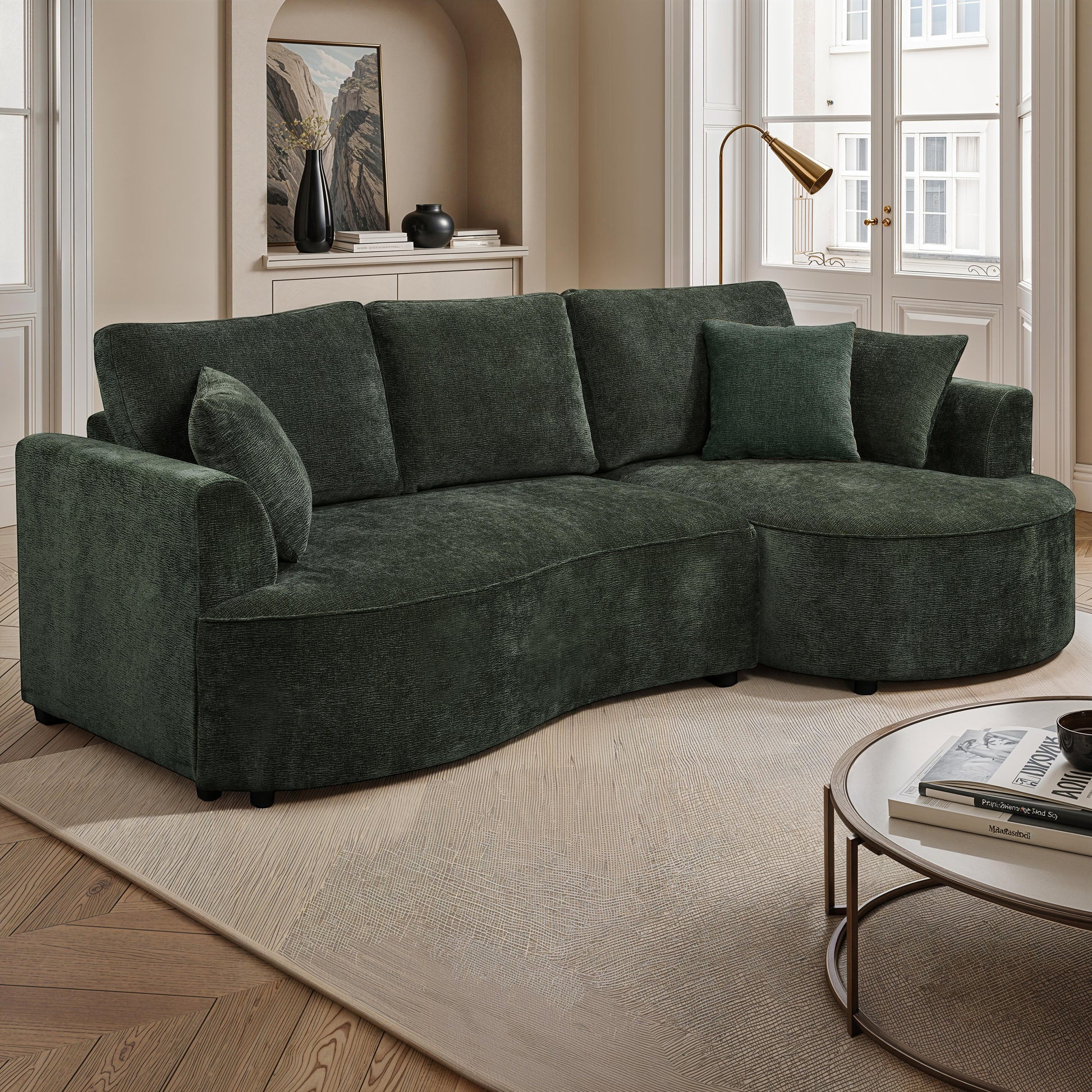 Ondo 98 in. Sleeper Sectional with Storage Chaise-Furniture > Sofas-DECOROLALA