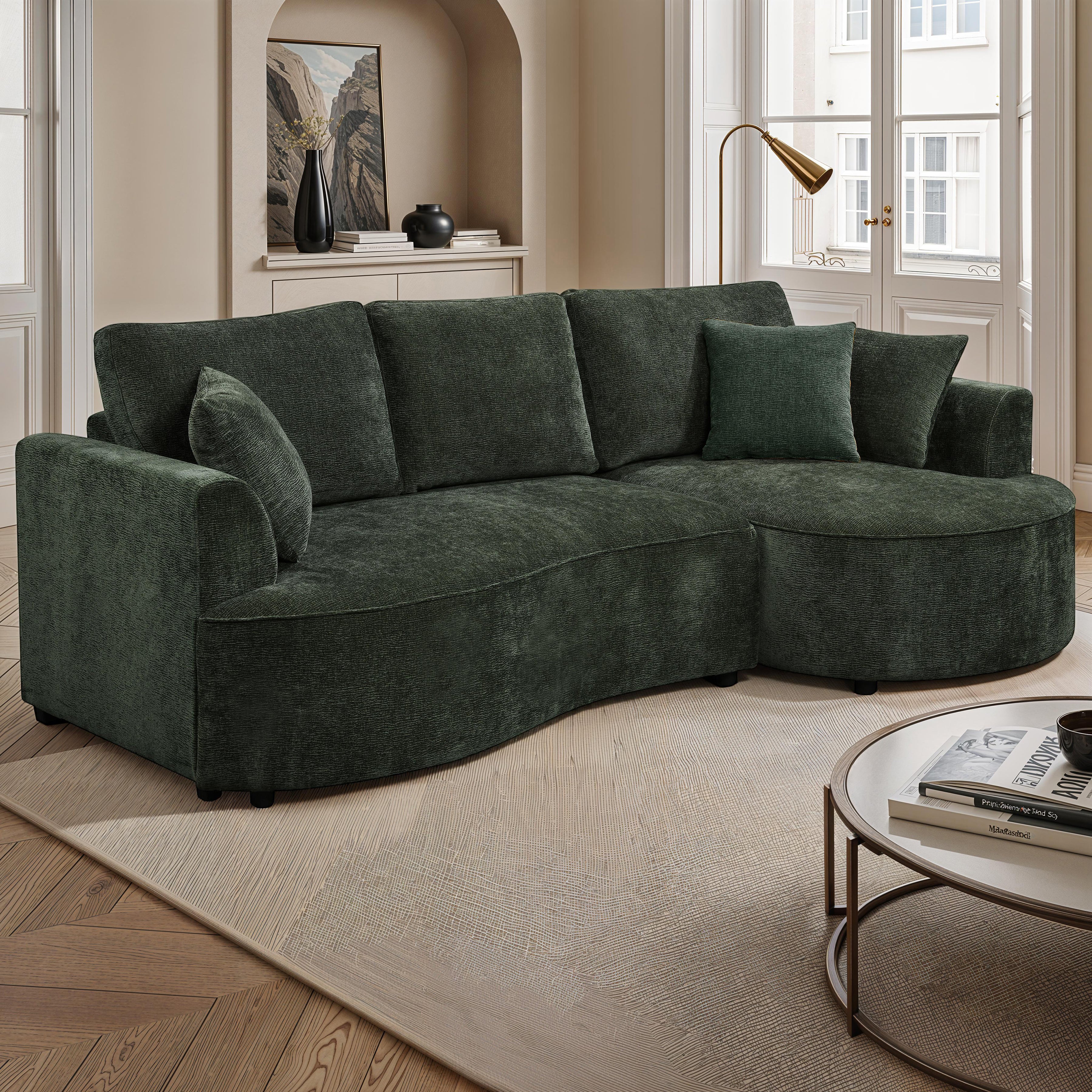 Ondo 98 in. Sleeper Sectional with Storage Chaise-Furniture > Sofas-DECOROLALA