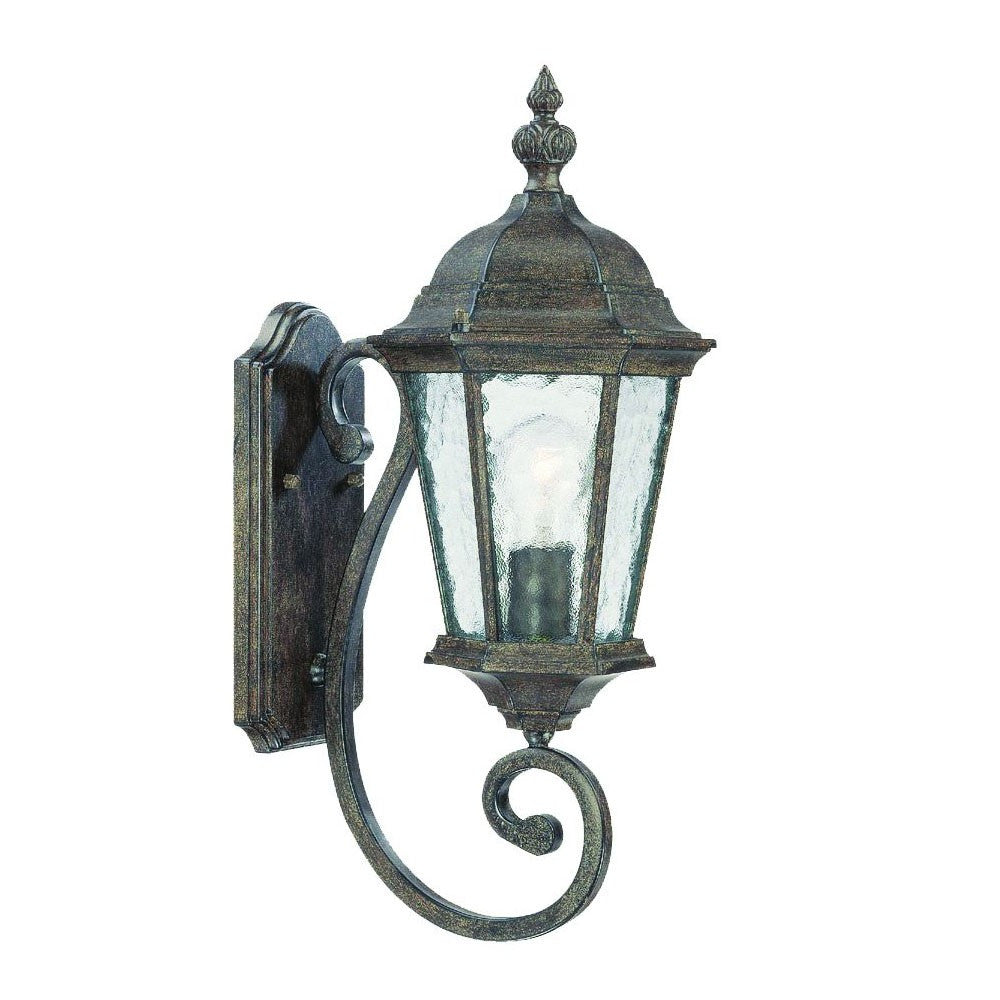 One Light Antique Black Carousel Lantern Wall Light-Outdoor Lighting-DECOROLALA
