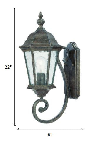 One Light Antique Black Carousel Lantern Wall Light-Outdoor Lighting-DECOROLALA