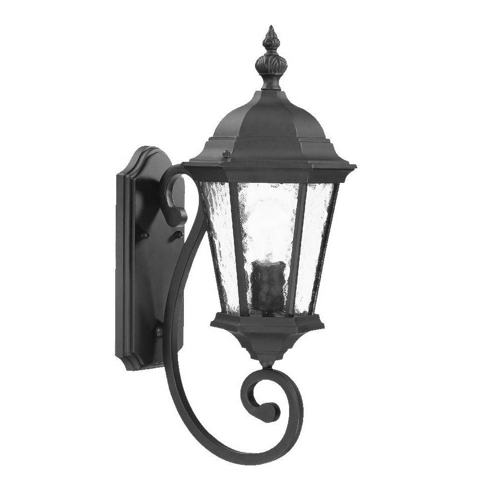 One Light Matte Black Carousel Lantern Wall Light-Outdoor Lighting-DECOROLALA