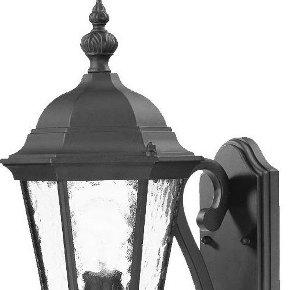 One Light Matte Black Carousel Lantern Wall Light-Outdoor Lighting-DECOROLALA