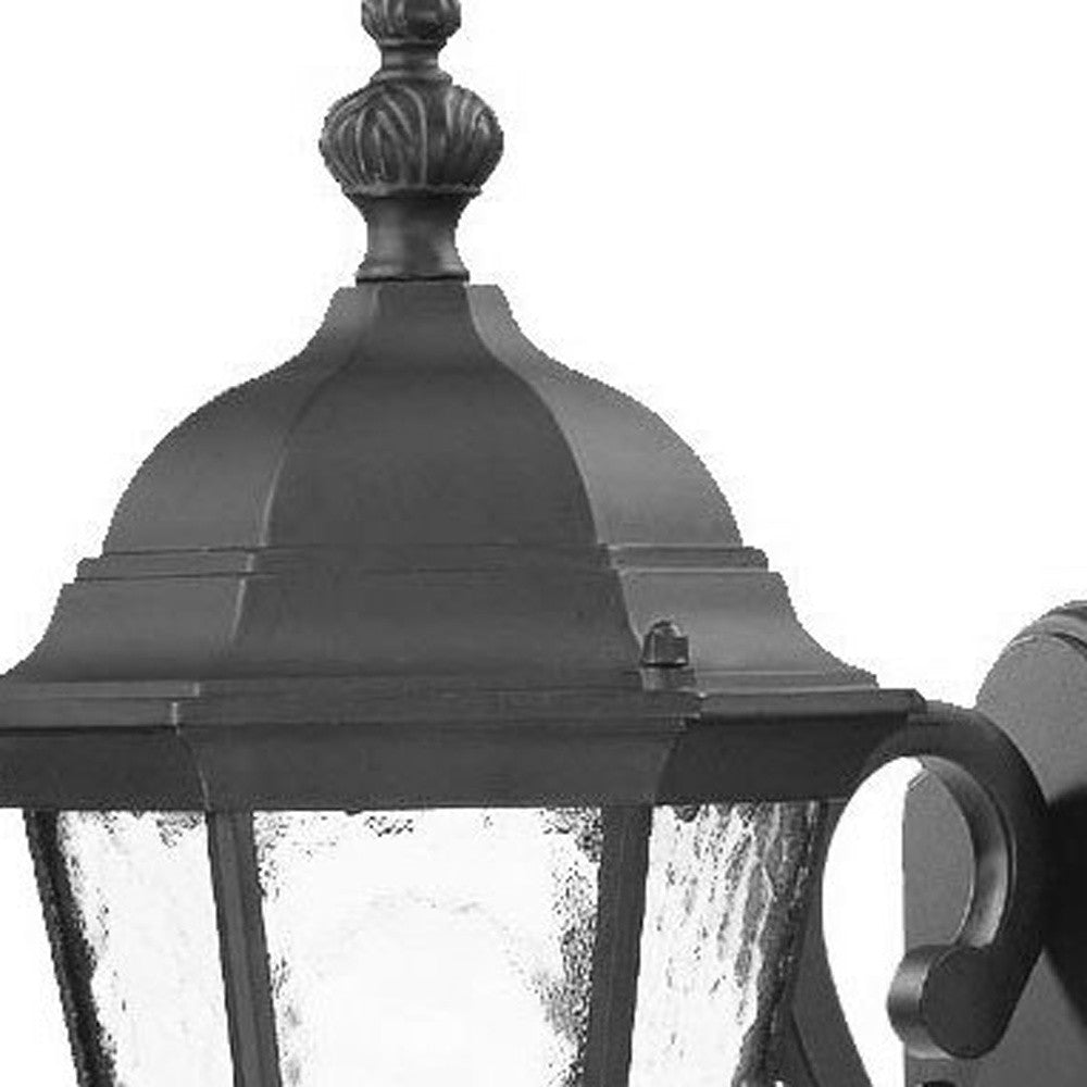 One Light Matte Black Carousel Lantern Wall Light-Outdoor Lighting-DECOROLALA