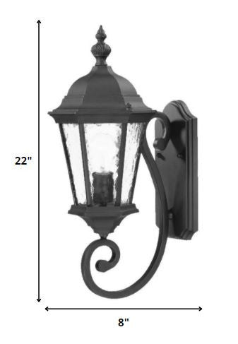One Light Matte Black Carousel Lantern Wall Light-Outdoor Lighting-DECOROLALA